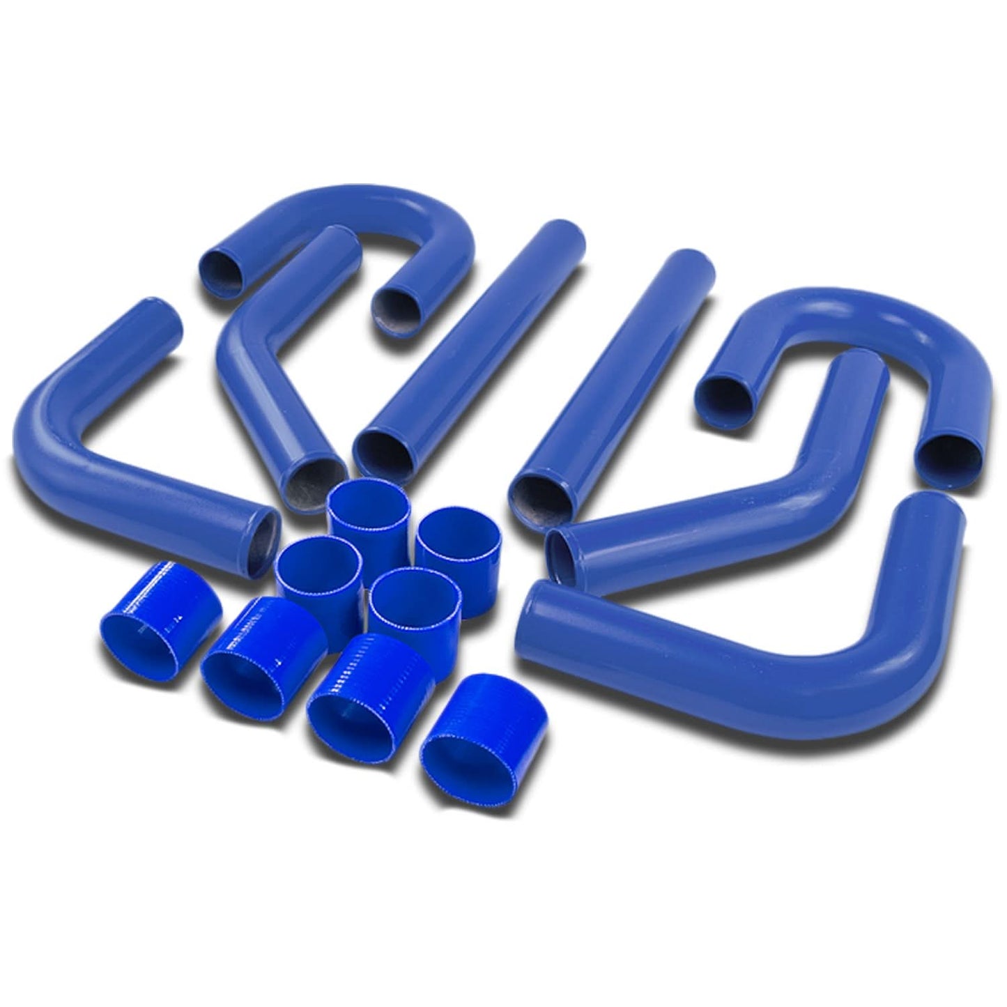 Universal Intercooler Piping Kit 2.75" Aluminum 8PC Blue