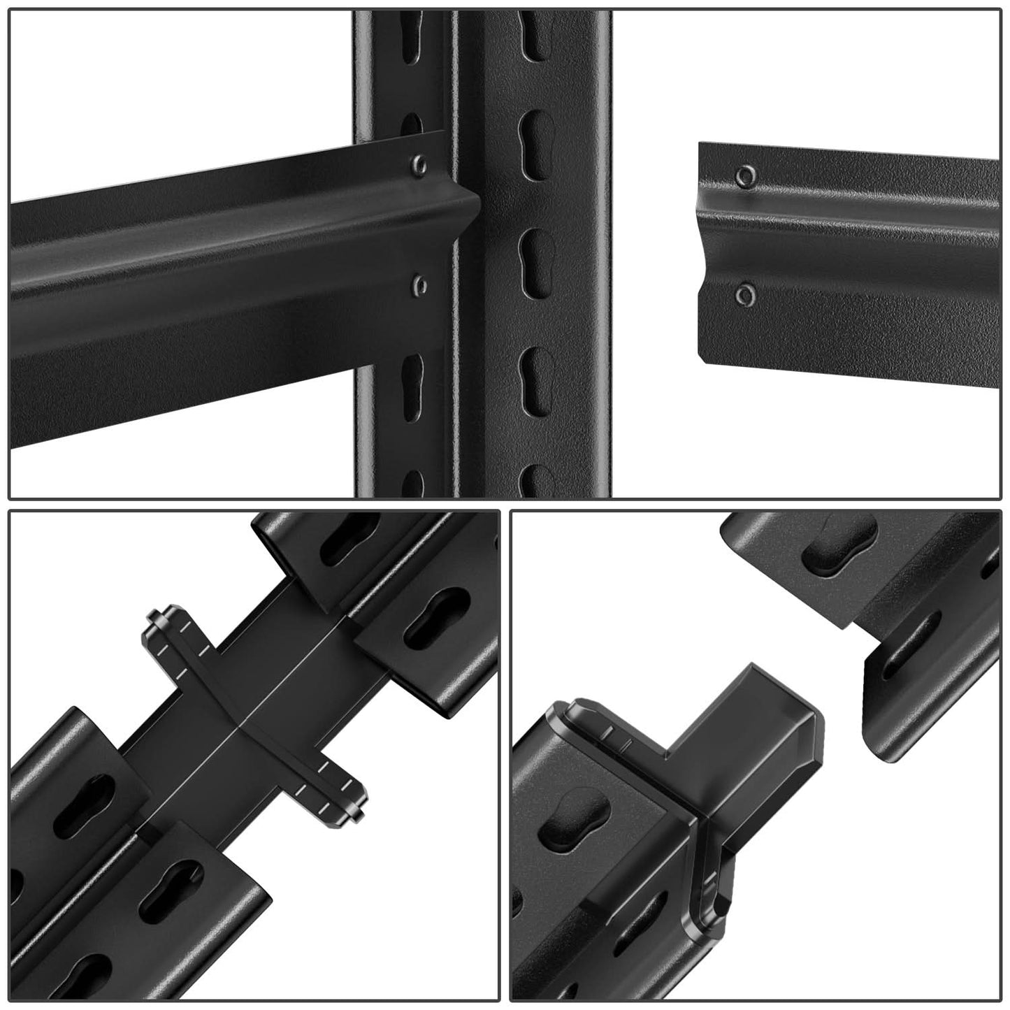35.4" W x 15.7" D x 72" H Steel Garage Shelves Powdercoated Black