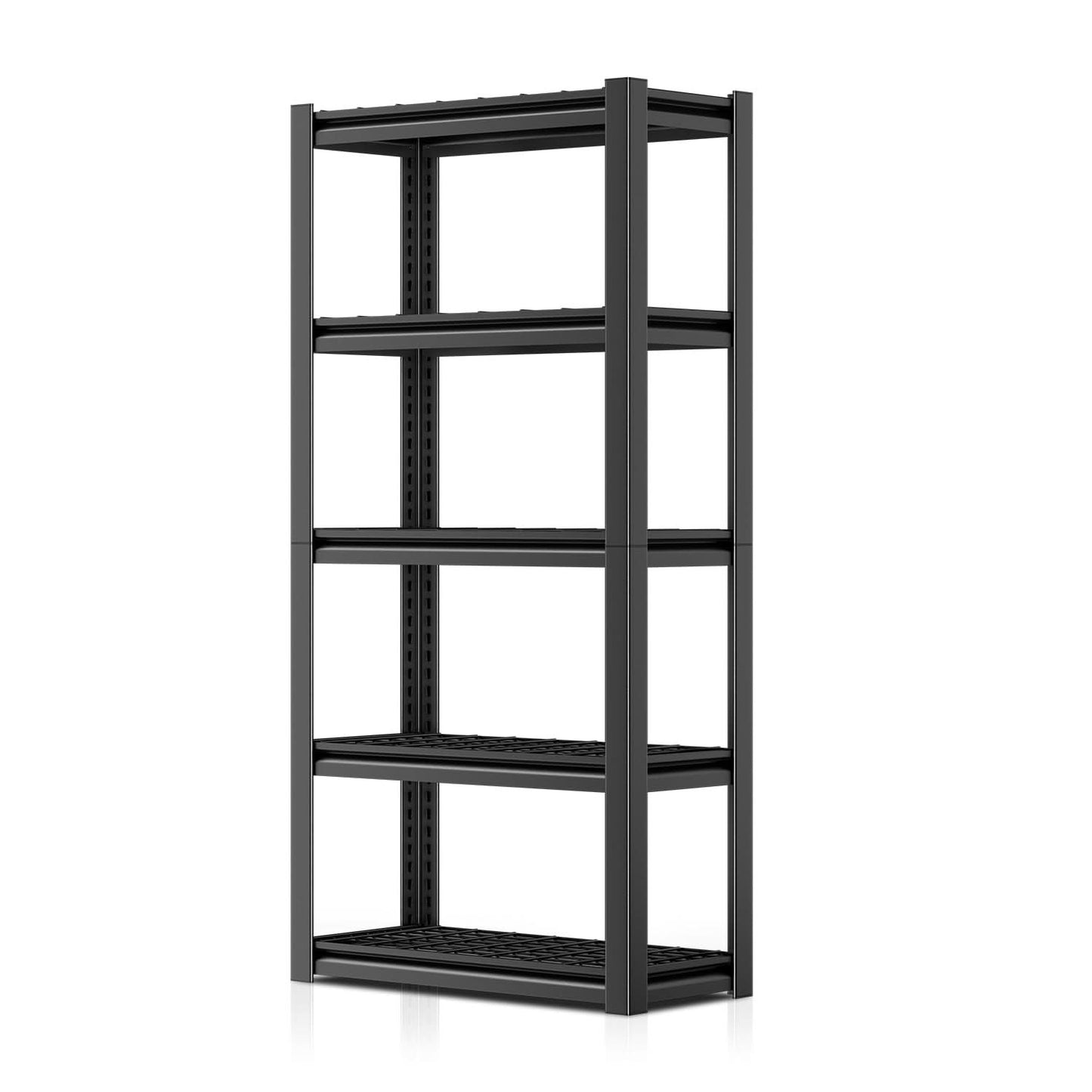 35.4" W x 15.7" D x 72" H Steel Garage Shelves Powdercoated Black