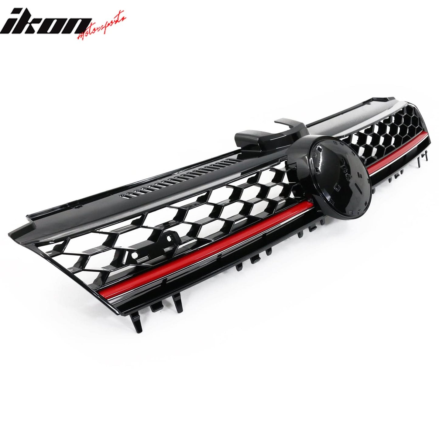 Fits 15-17 Golf MK7 Mesh GTI Red Trim Front Grille Logo Badge Base