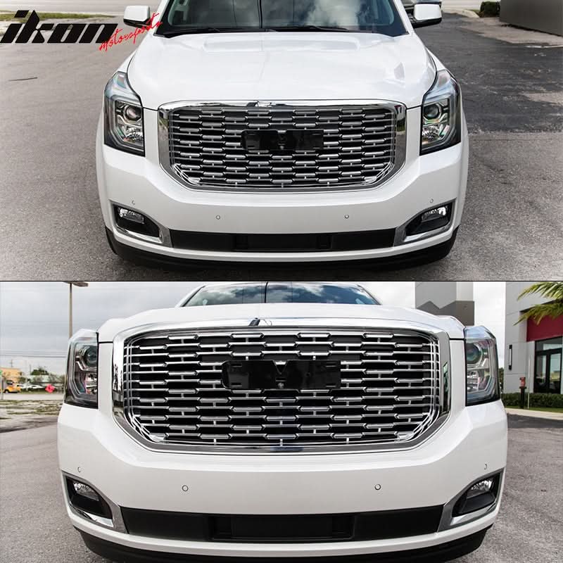 2015-2020 GMC Yukon Denali Style Chrome Front Upper Grille ABS