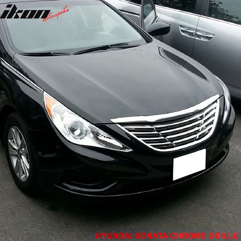 2011-2014 Hyundai Sonata Front Upper Mesh Grille Chrome Horizon ABS