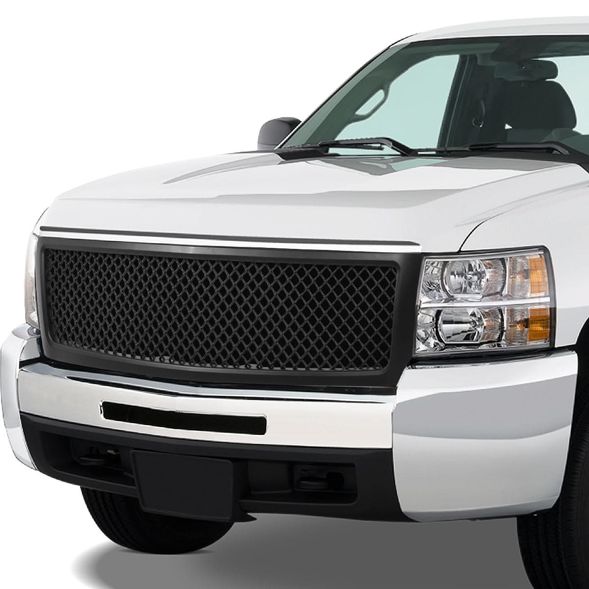 2007-2013 Chevrolet Silverado 1500 Squared Mesh Grille - Matte Black