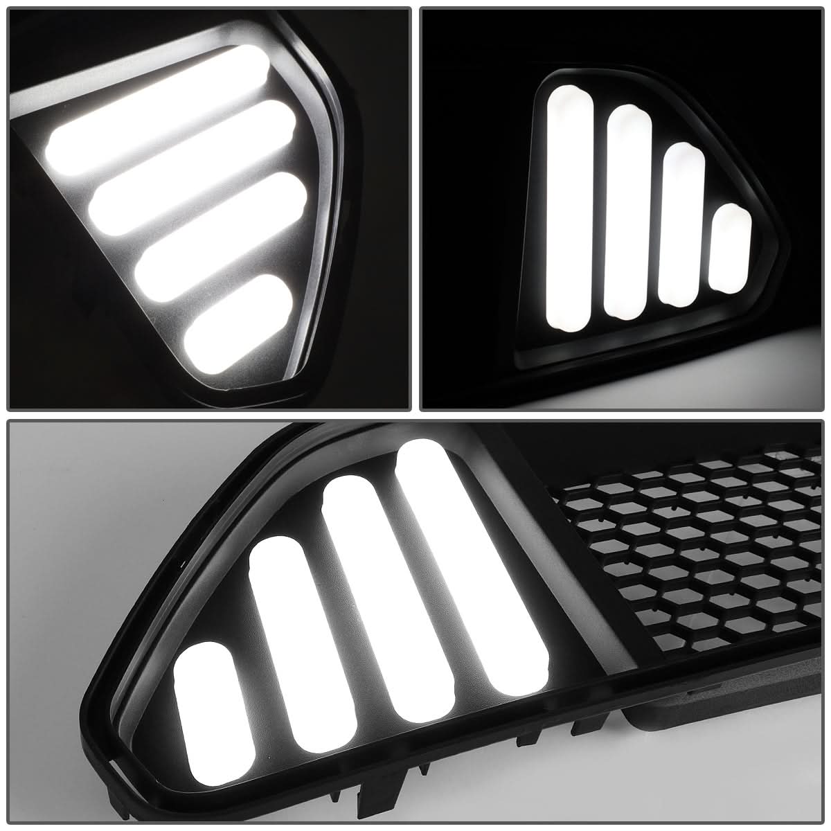 2015-2017 Ford Mustang Badgeless Honeycomb Mesh Grille - Black