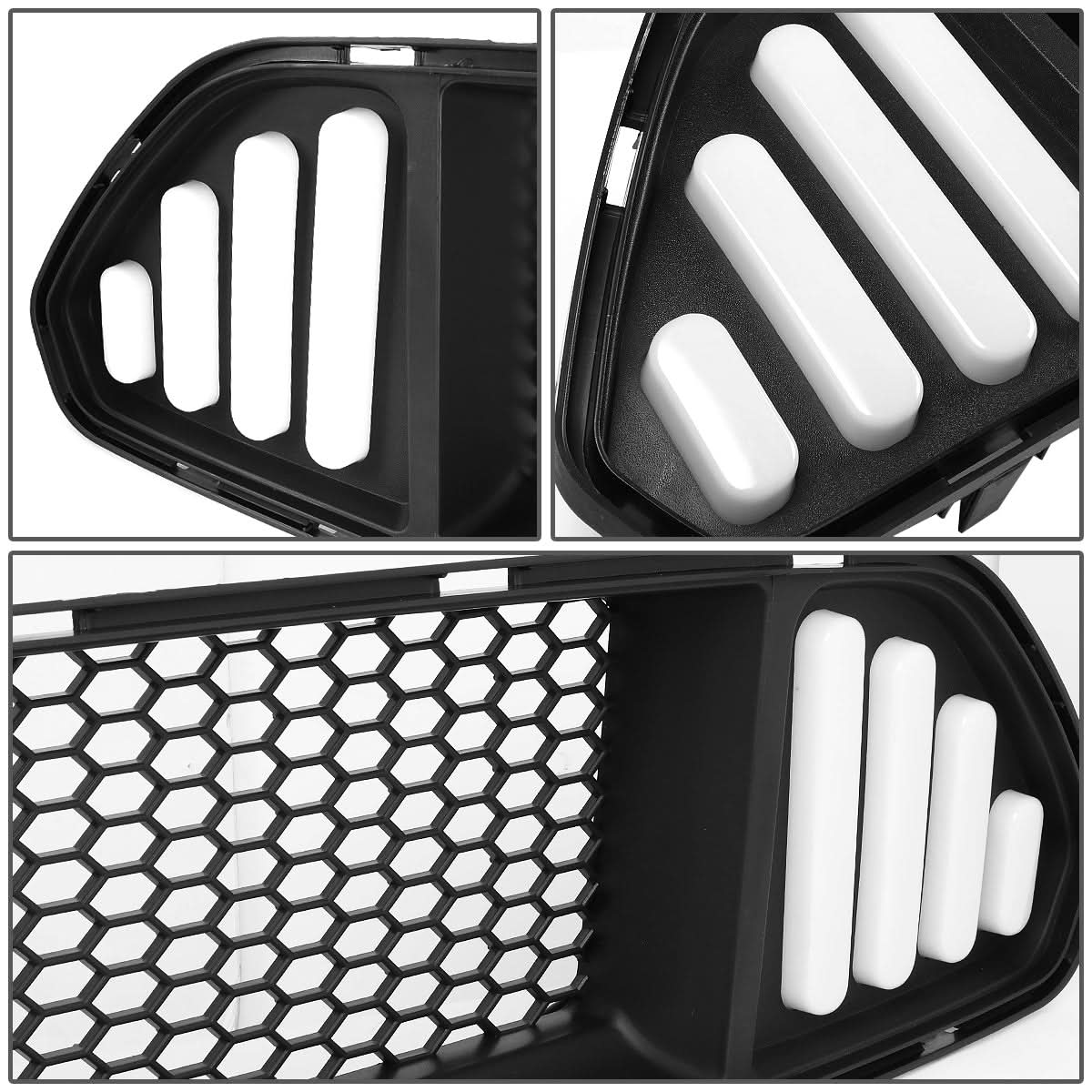 2015-2017 Ford Mustang Badgeless Honeycomb Mesh Grille - Black