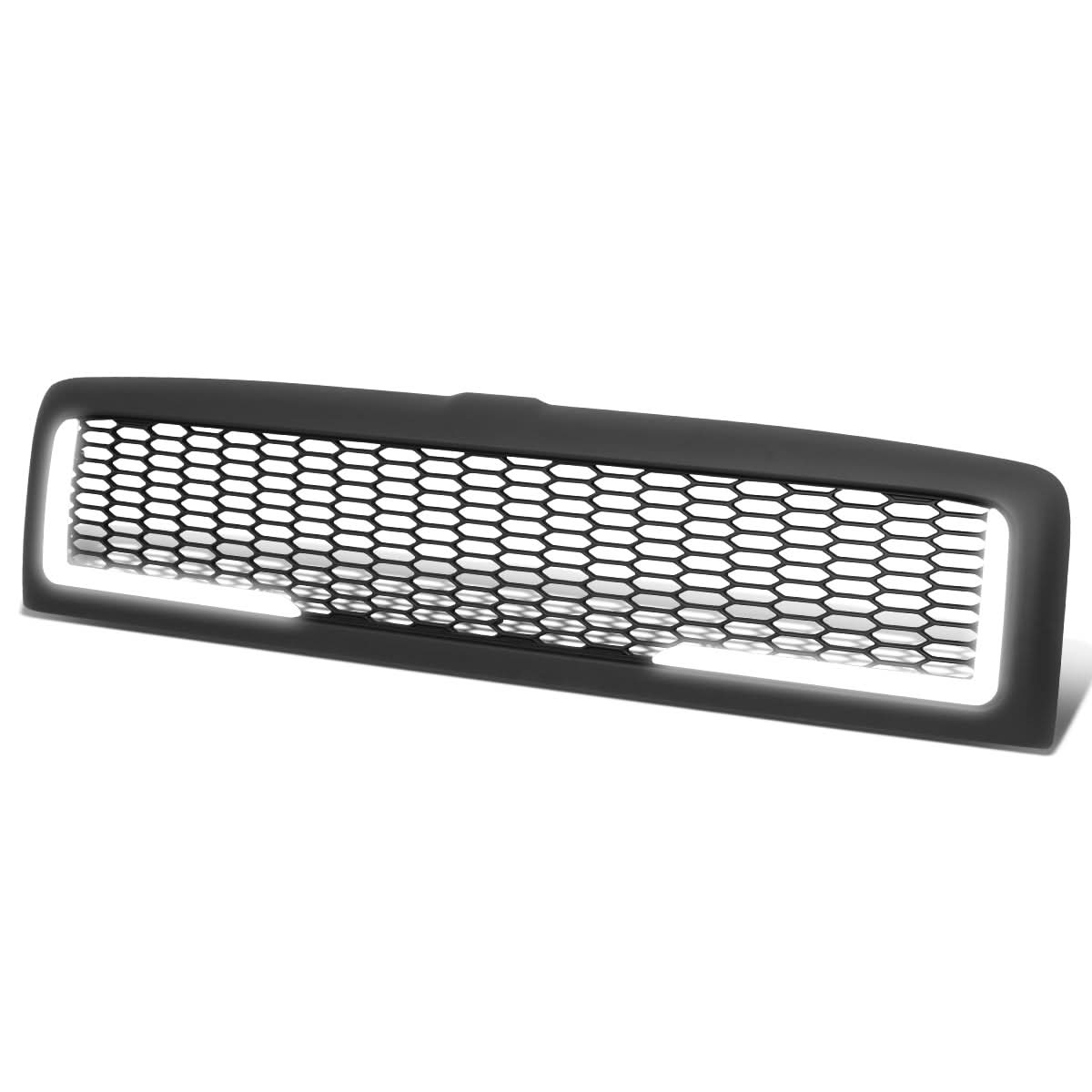 94-02 Dodge Ram Honeycomb Mesh Grille w/ LED DRL Lights - Matte Black
