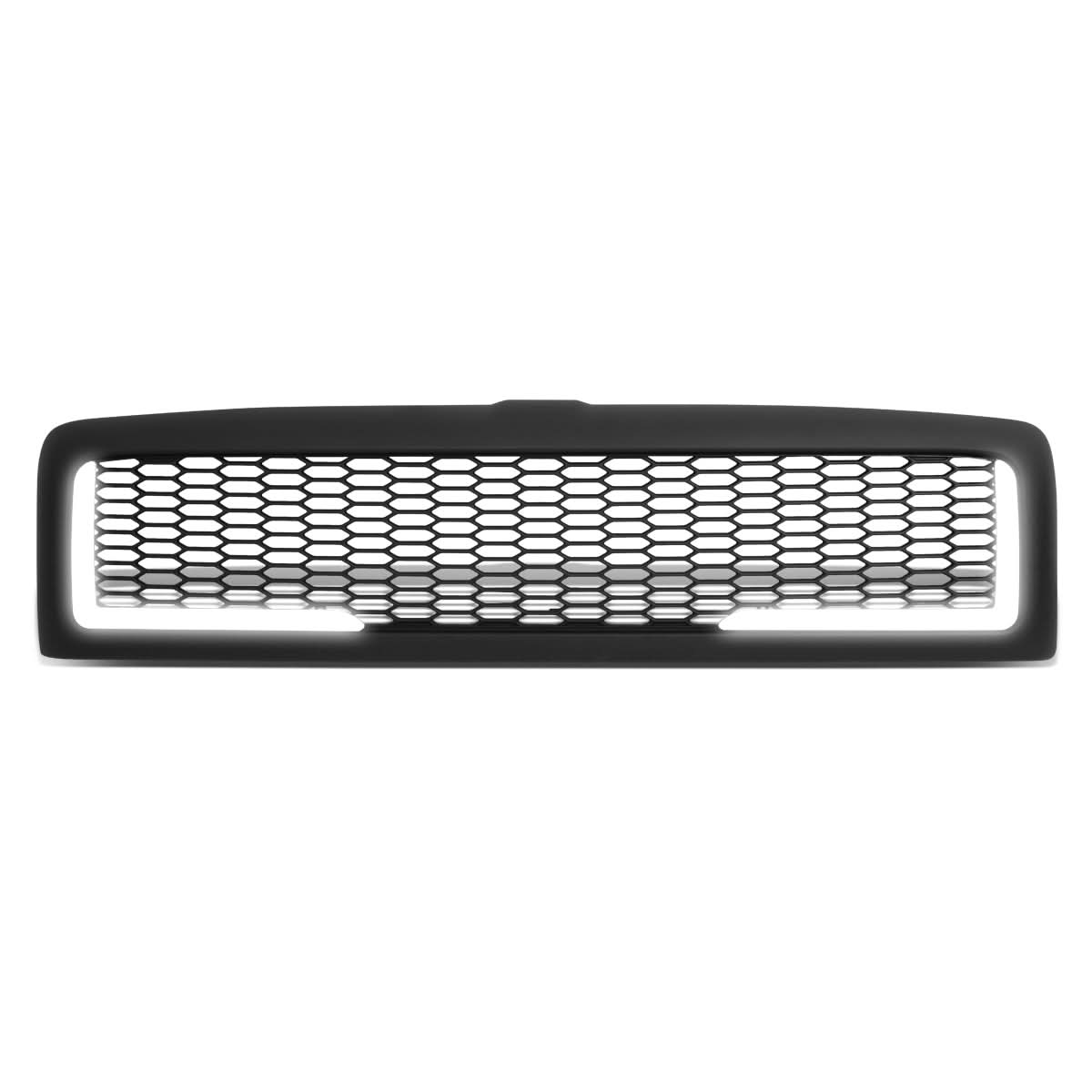94-02 Dodge Ram Honeycomb Mesh Grille w/ LED DRL Lights - Matte Black