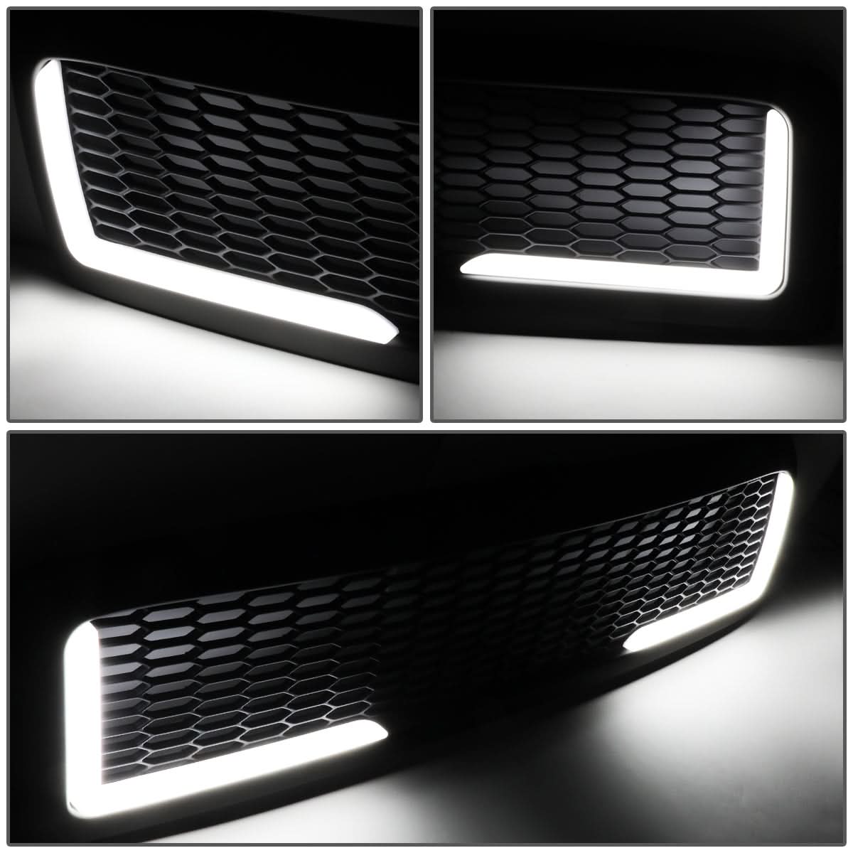 94-02 Dodge Ram Honeycomb Mesh Grille w/ LED DRL Lights - Matte Black