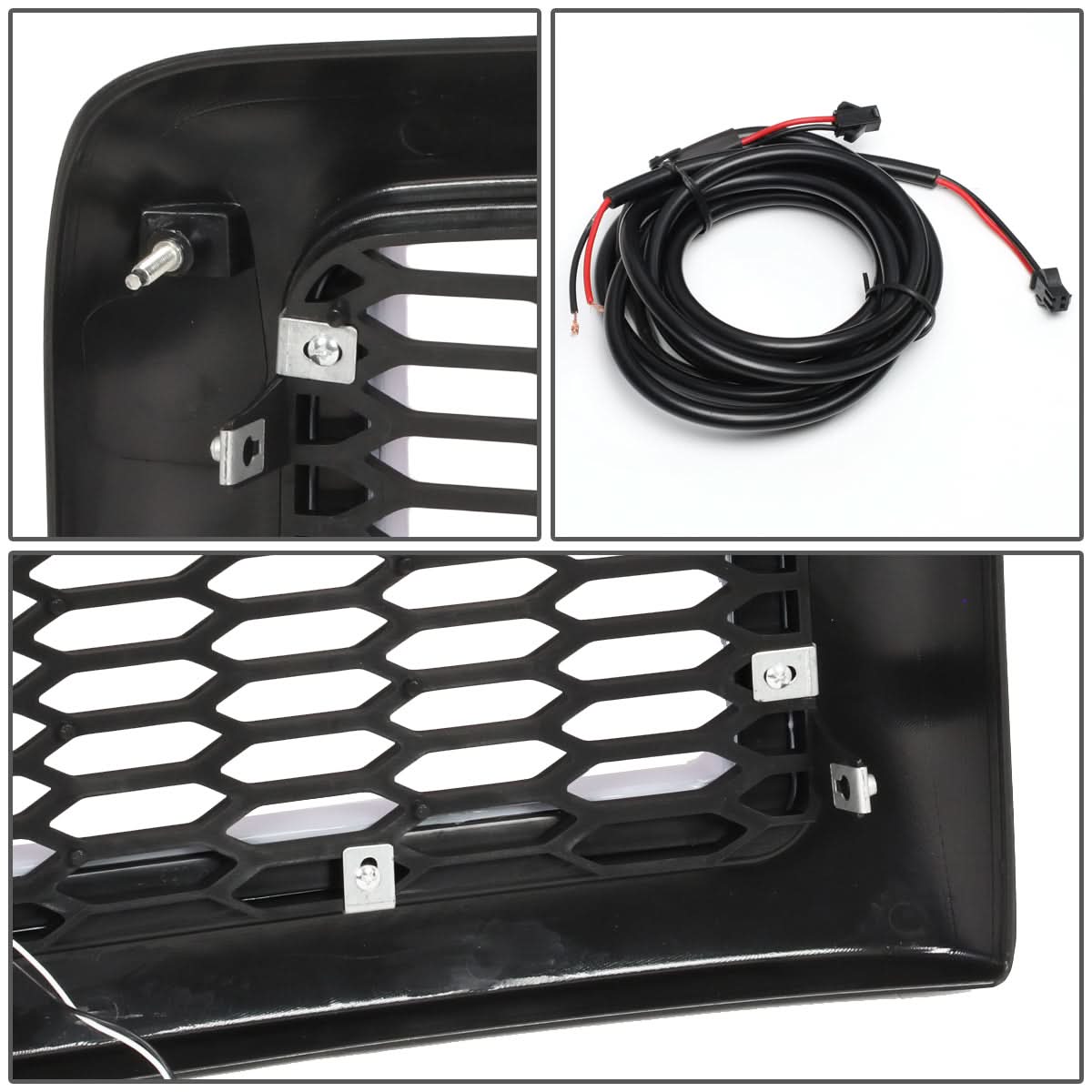 94-02 Dodge Ram Honeycomb Mesh Grille w/ LED DRL Lights - Matte Black
