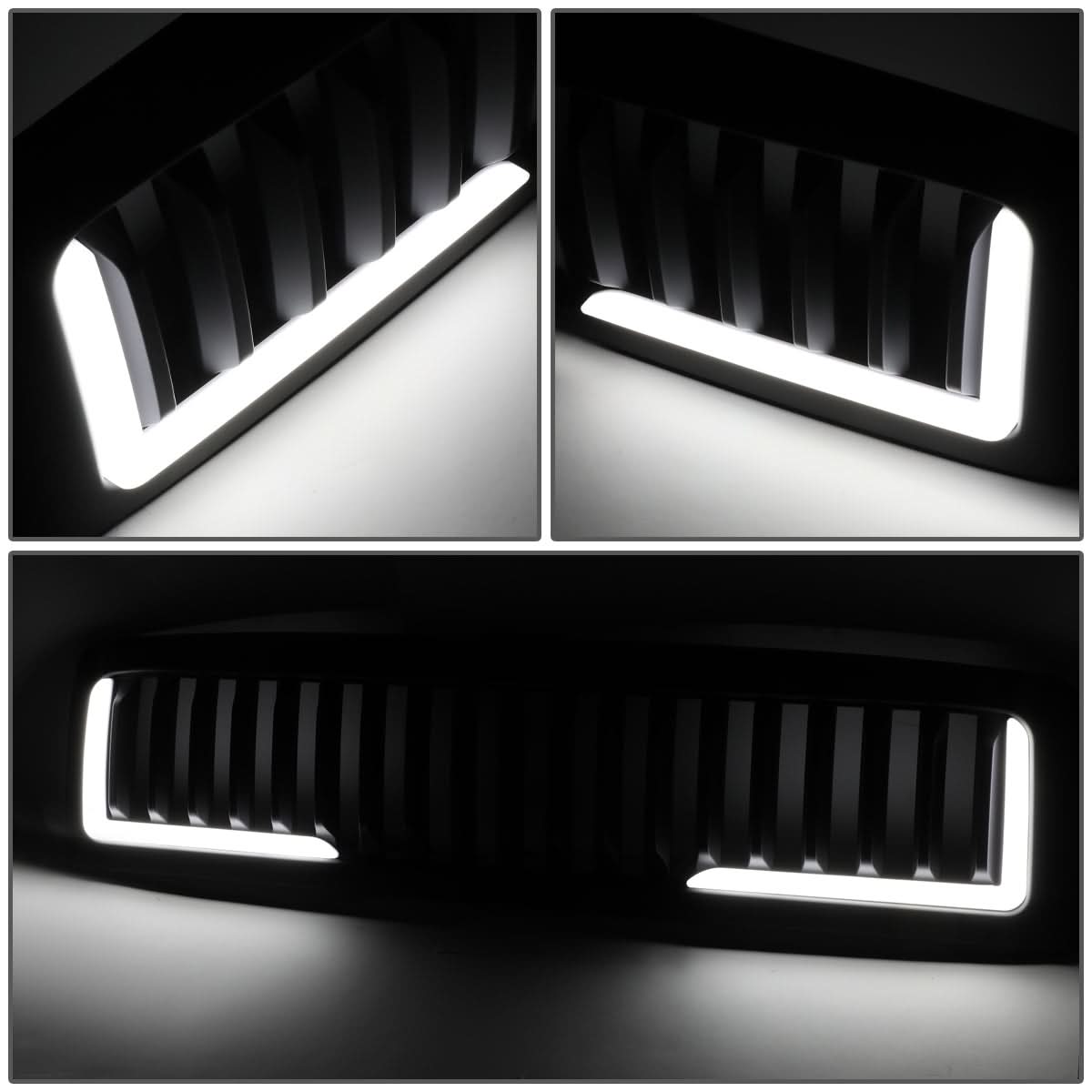 94-02 Dodge Ram Vertical Fence Style LED DRL Grille - Matte Black