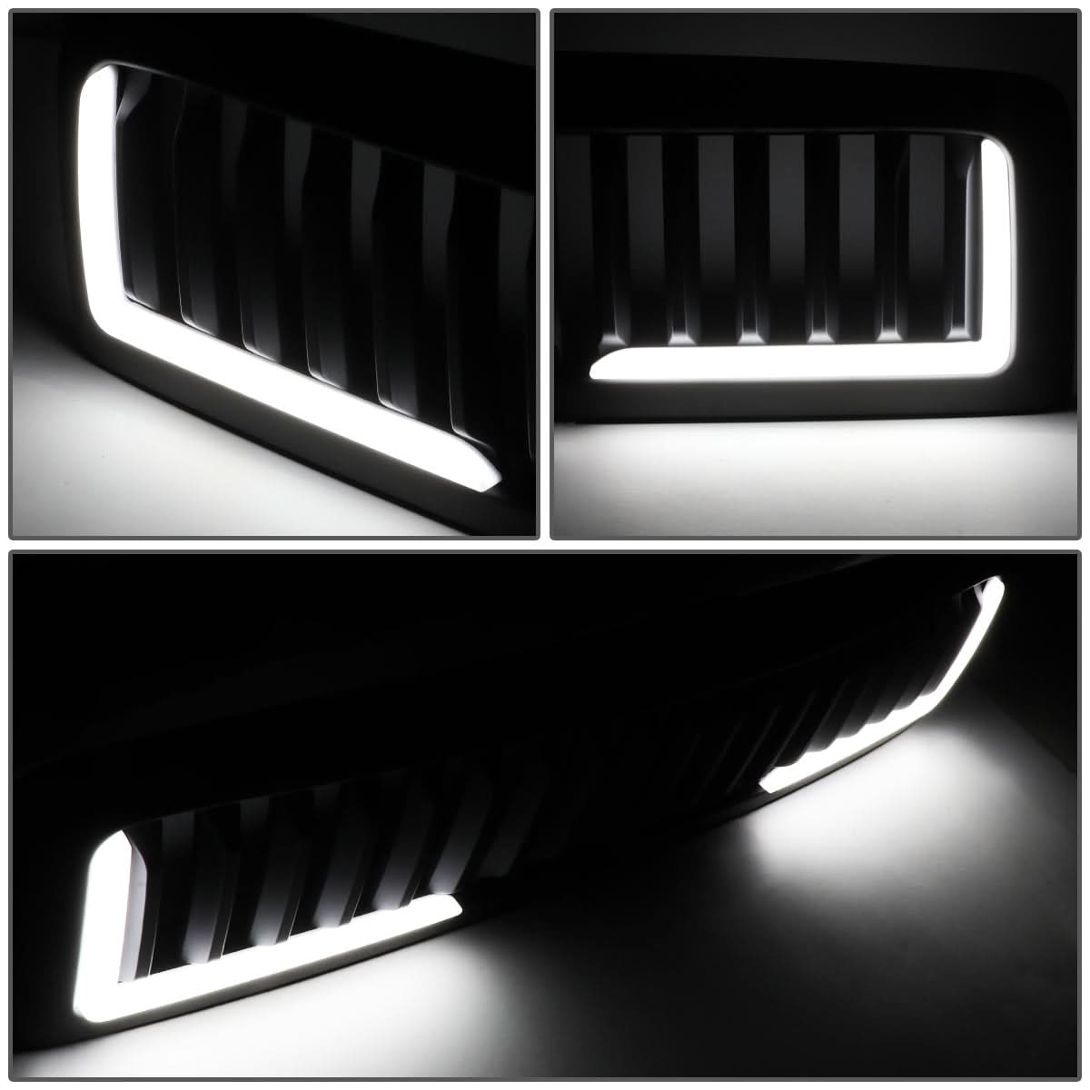 94-02 Dodge Ram Vertical Fence Style LED DRL Grille - Matte Black