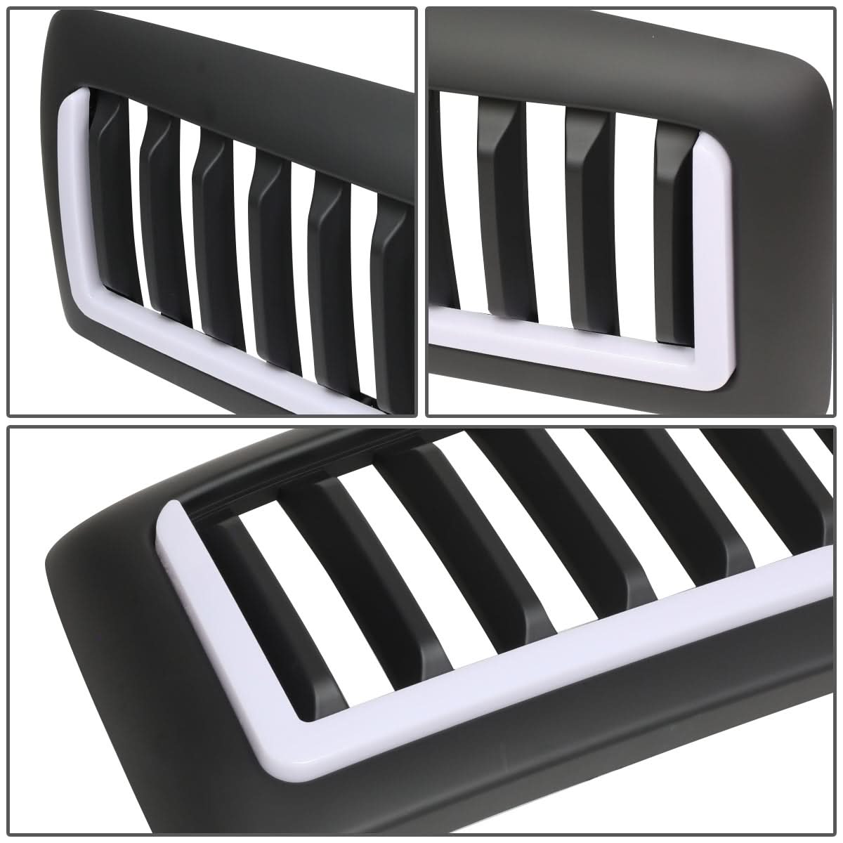 94-02 Dodge Ram Vertical Fence Style LED DRL Grille - Matte Black