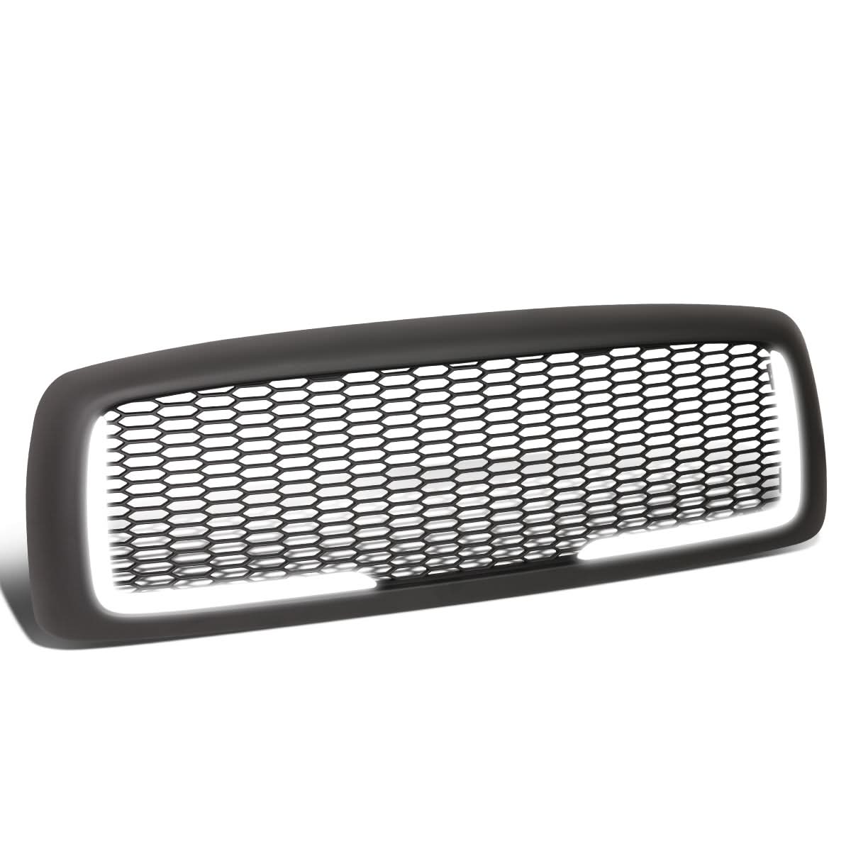02-05 Dodge Ram Honeycomb Mesh Grille w/ LED DRL Lights Matte Black