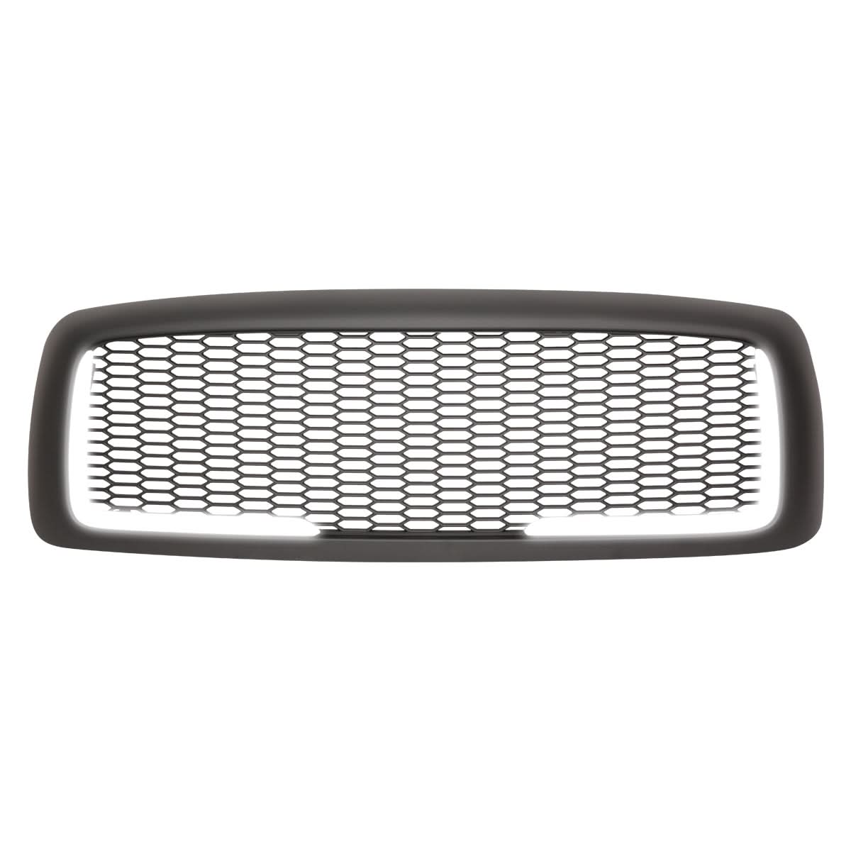 02-05 Dodge Ram Honeycomb Mesh Grille w/ LED DRL Lights Matte Black