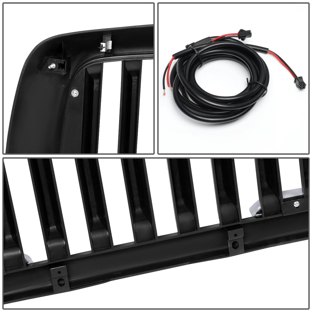 02-05 Dodge Ram Vertical Fence Style LED DRL Grille - Matte Black