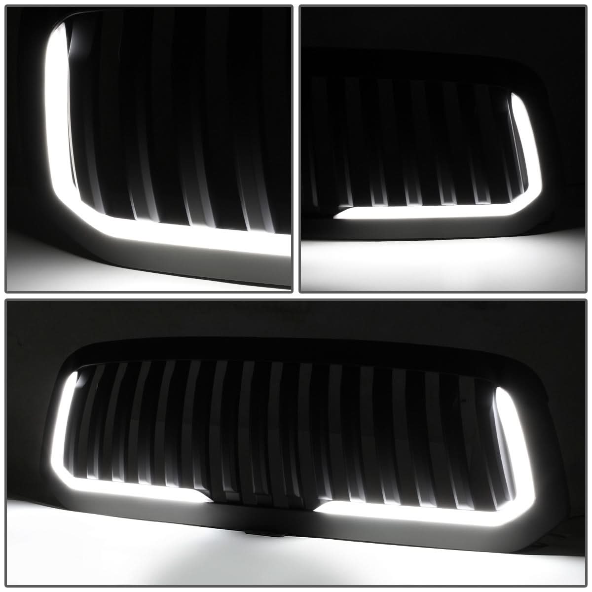 13-18 Dodge Ram 1500 Vertical Fence Style LED DRL Grille Matte Black