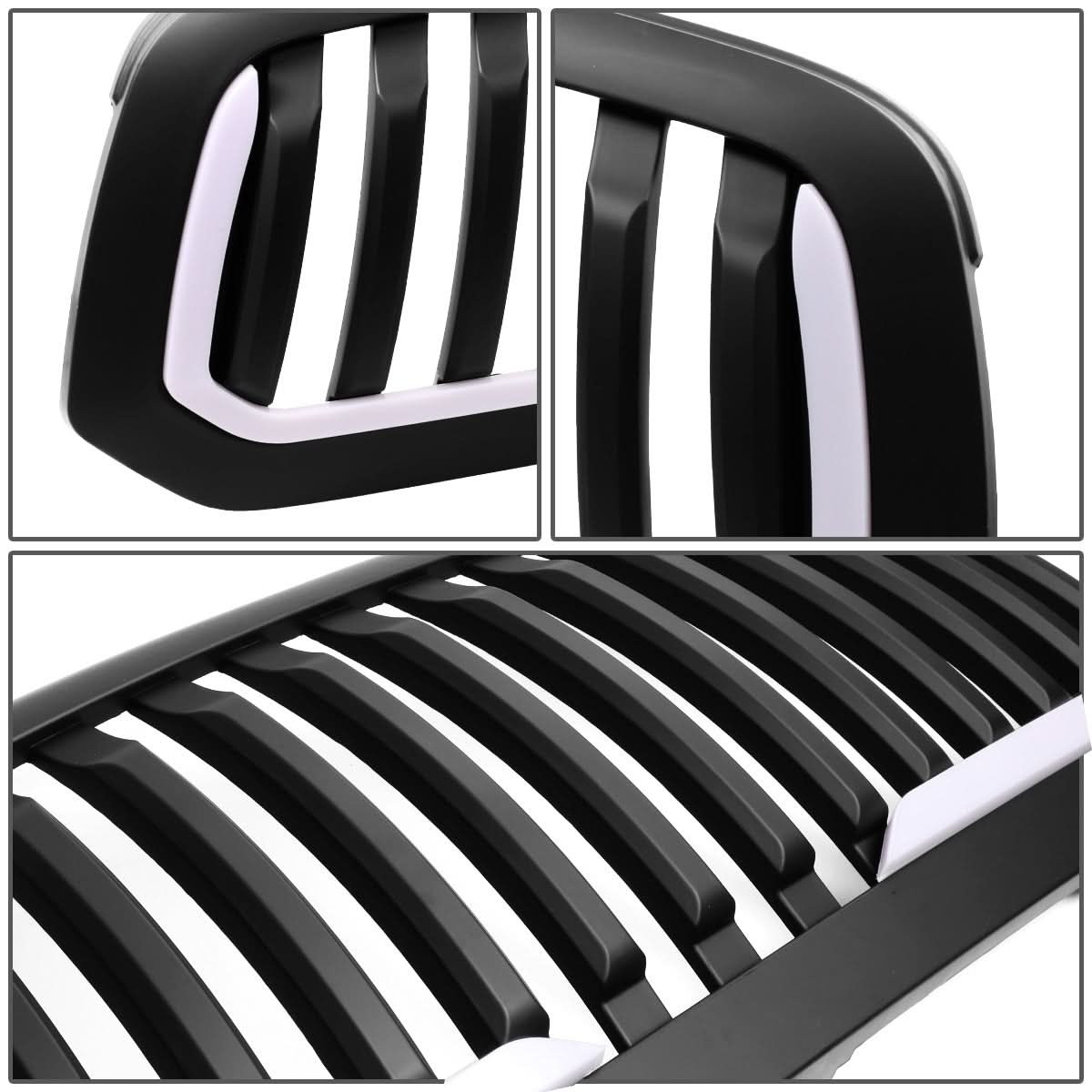 13-18 Dodge Ram 1500 Vertical Fence Style LED DRL Grille Matte Black