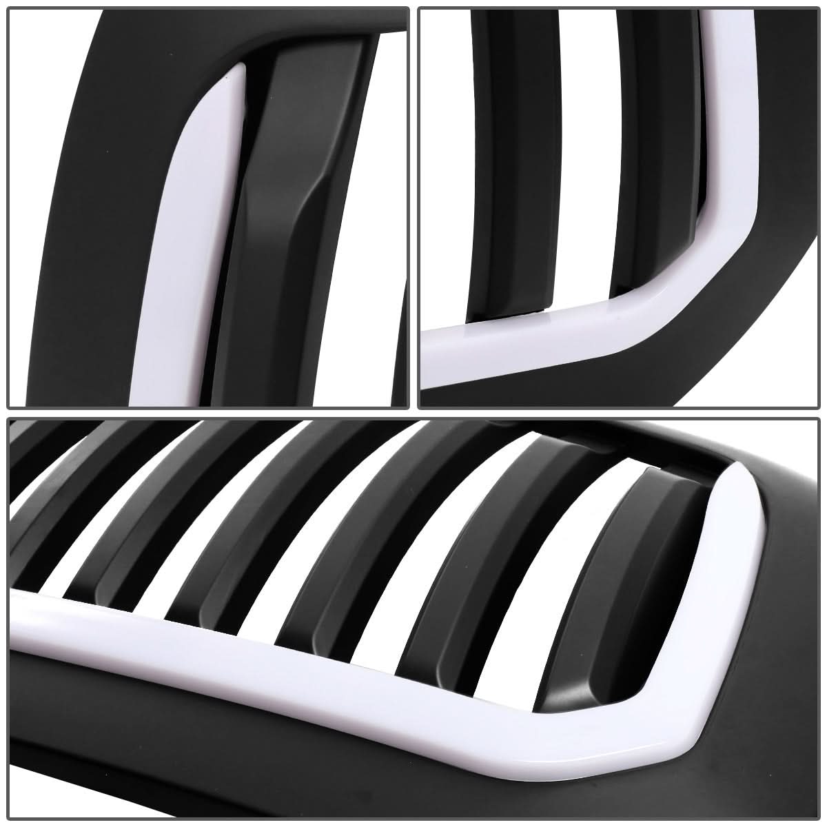 13-18 Dodge Ram 1500 Vertical Fence Style LED DRL Grille Matte Black