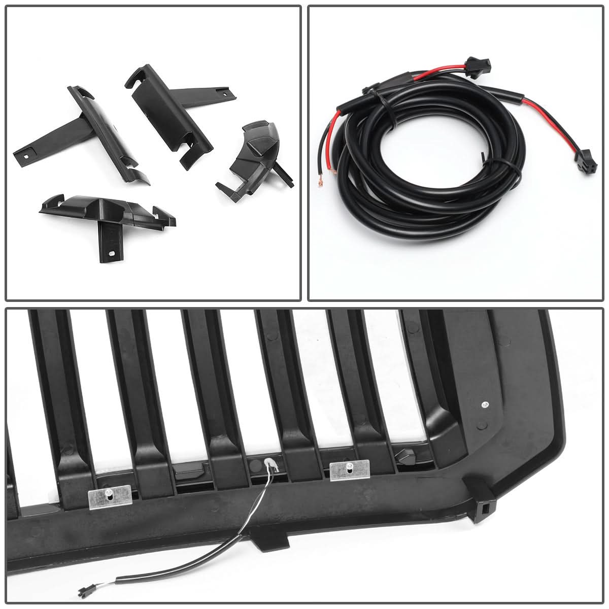 13-18 Dodge Ram 1500 Vertical Fence Style LED DRL Grille Matte Black