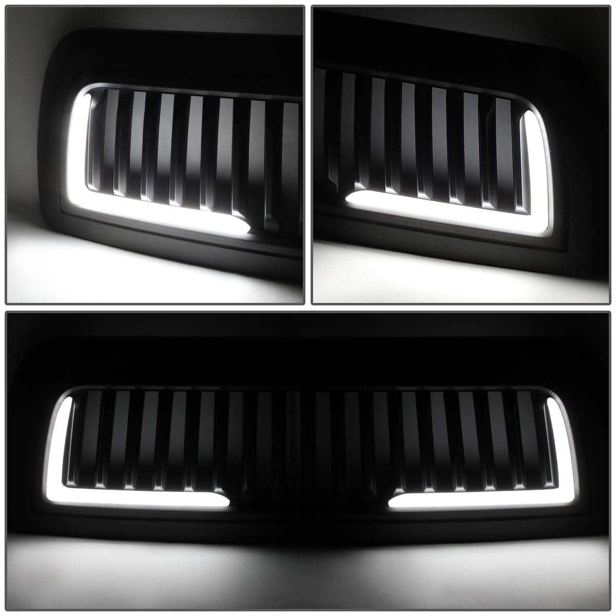 10-18 Dodge Ram 2500 3500 Vertical Fence Style LED DRL Grille Matte Black