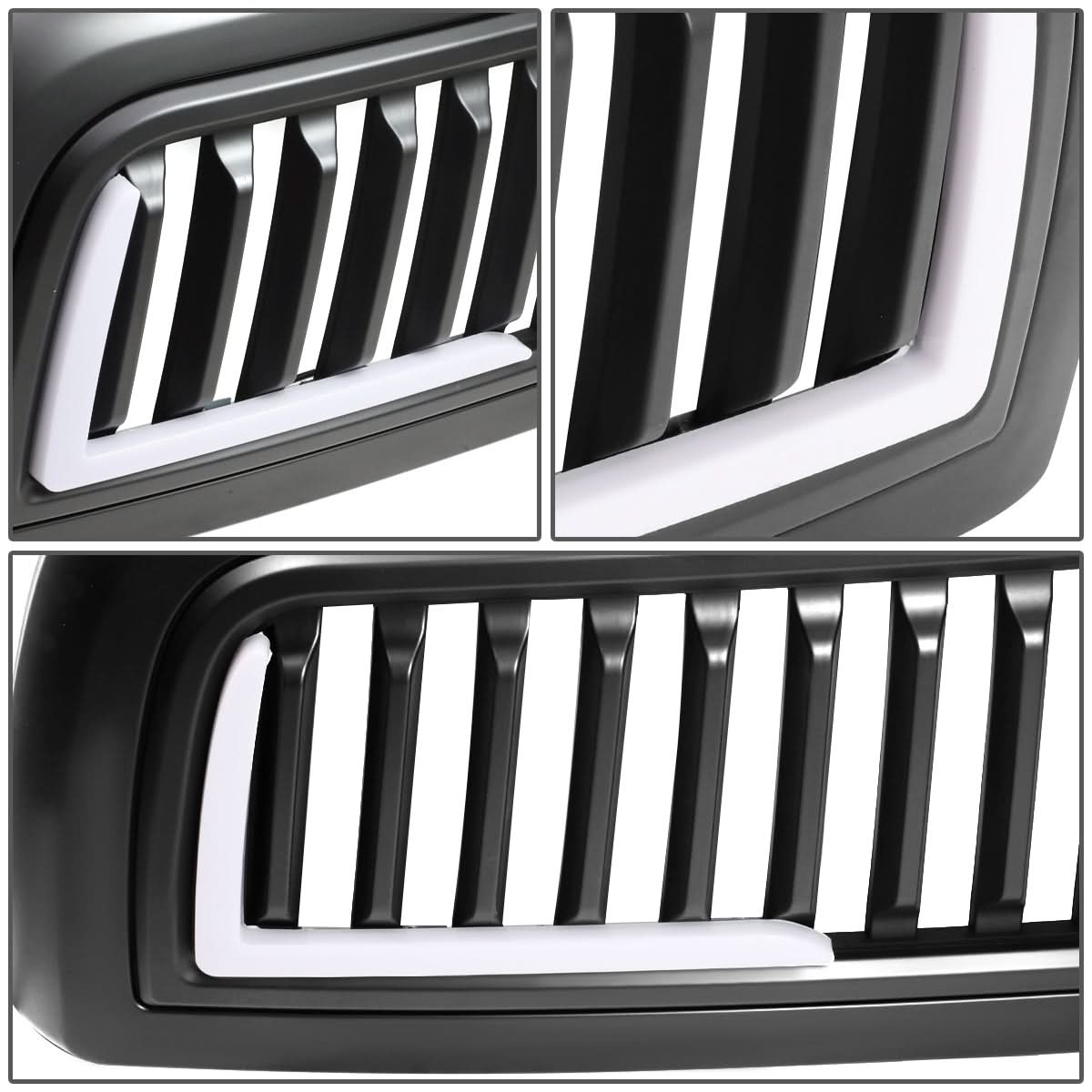 10-18 Dodge Ram 2500 3500 Vertical Fence Style LED DRL Grille Matte Black