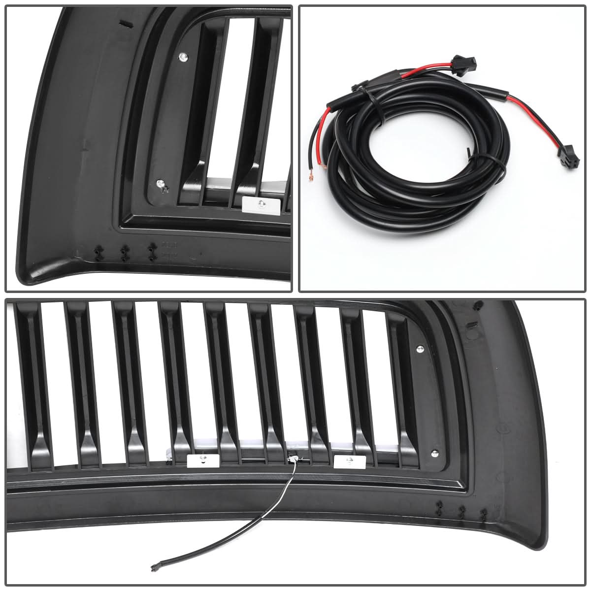 10-18 Dodge Ram 2500 3500 Vertical Fence Style LED DRL Grille Matte Black