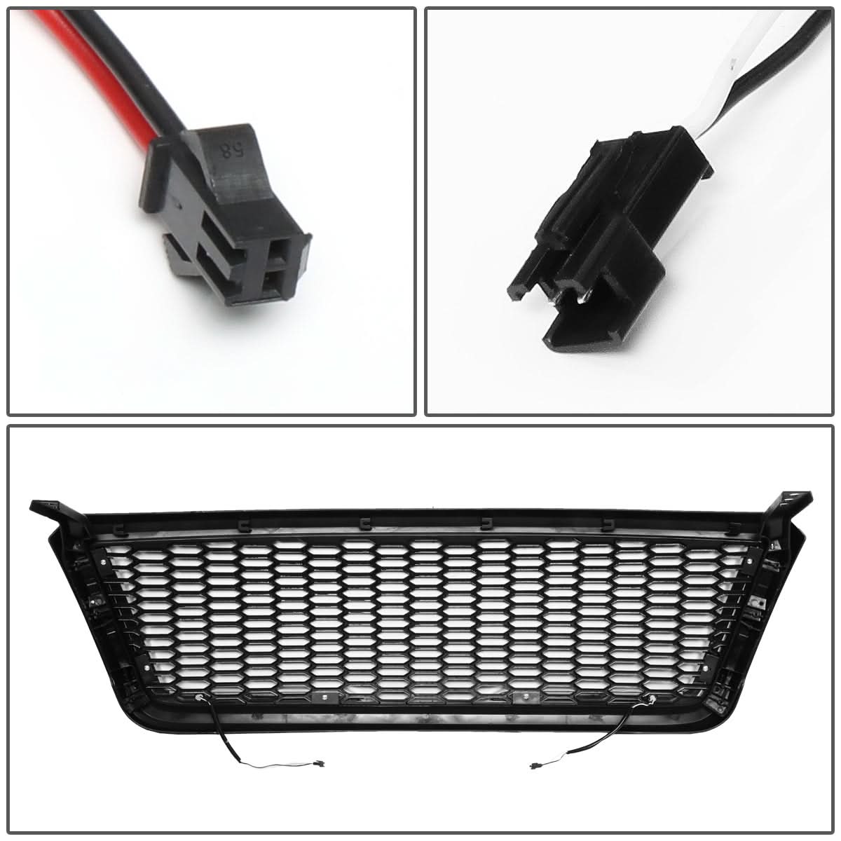 04-08 Ford F-150 Honeycomb Mesh Grille with LED DRL Lights - Black