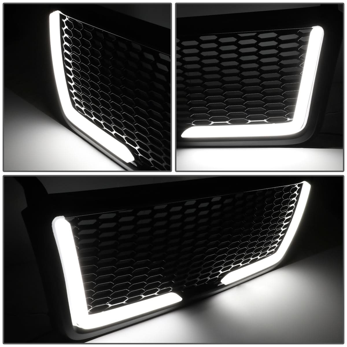 04-08 Ford F-150 Honeycomb Mesh Grille with LED DRL Lights - Black