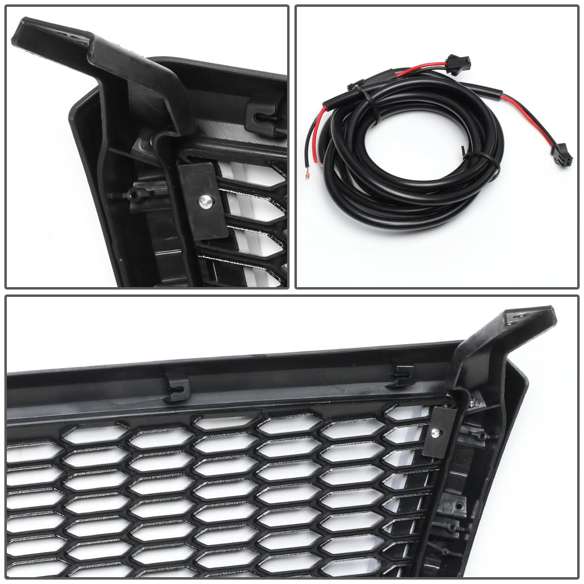 04-08 Ford F-150 Honeycomb Mesh Grille with LED DRL Lights - Black