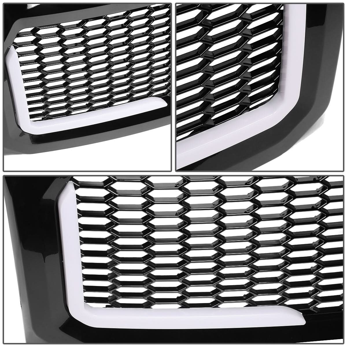 2009-2014 Ford F-150 Honeycomb Mesh Grille with LED DRL Lights