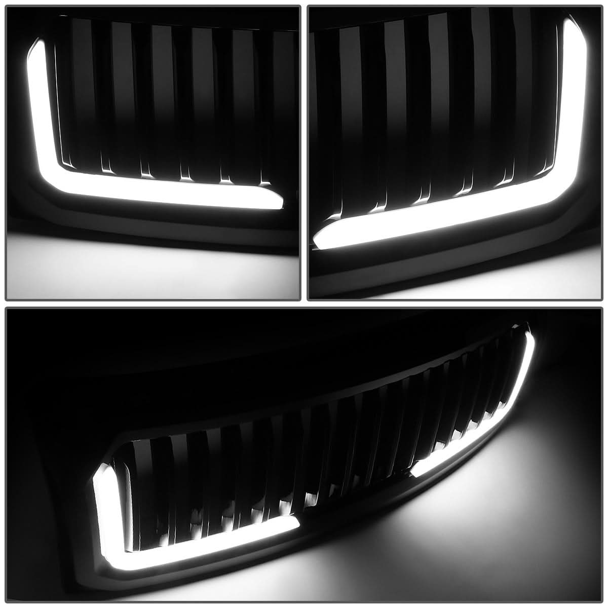 2009-2014 Ford F-150 Vertical Fence Style LED DRL Grille - Black