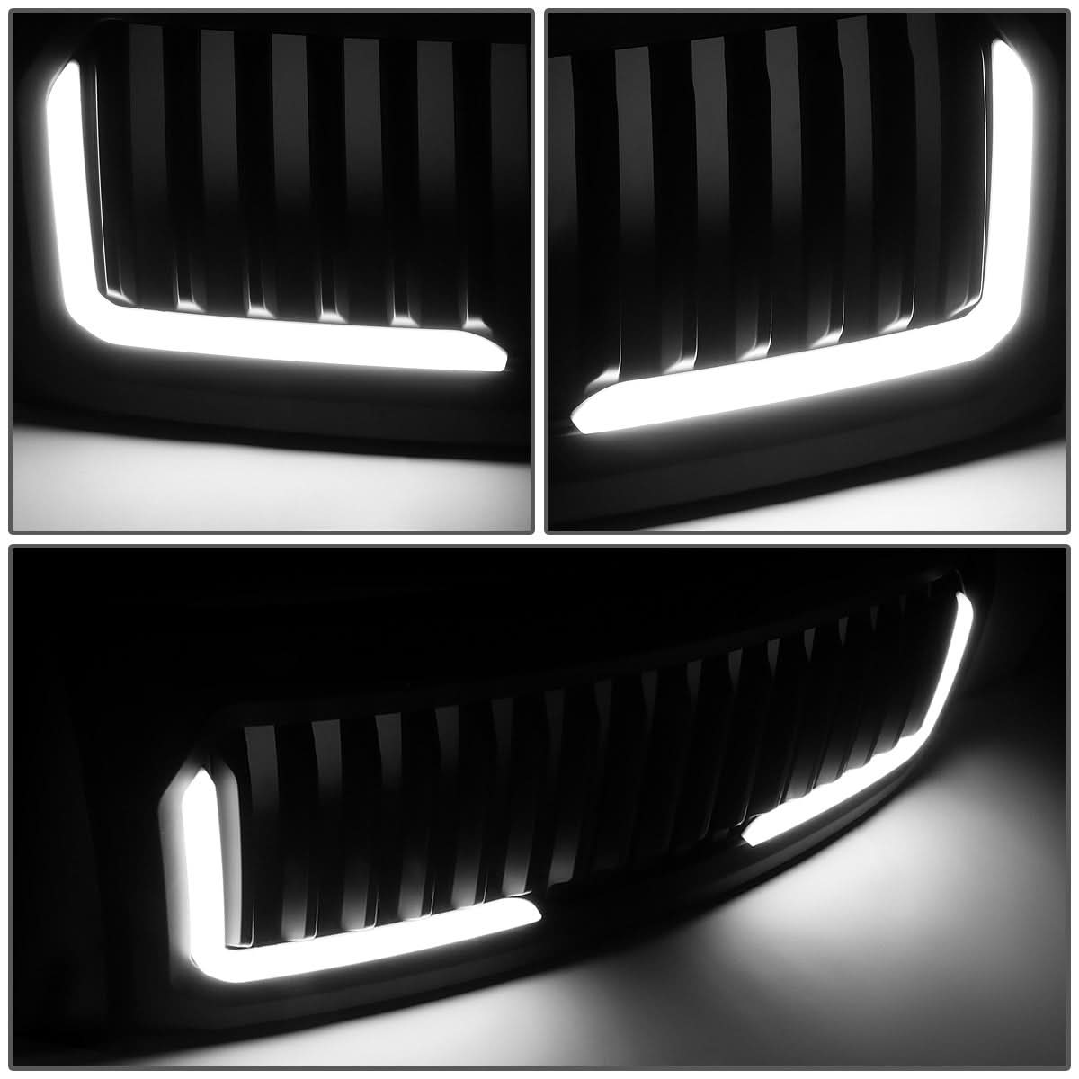 2009-2014 Ford F-150 Vertical Fence Style LED DRL Grille - Matte Black