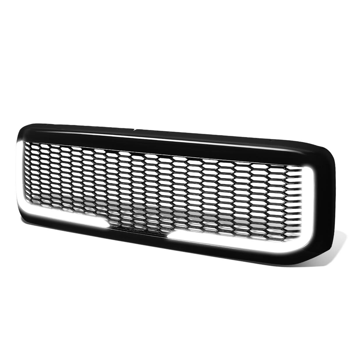99-04 Ford F-250 F-350 F-450 F-550 Honeycomb Mesh Grille w/ LED DRL
