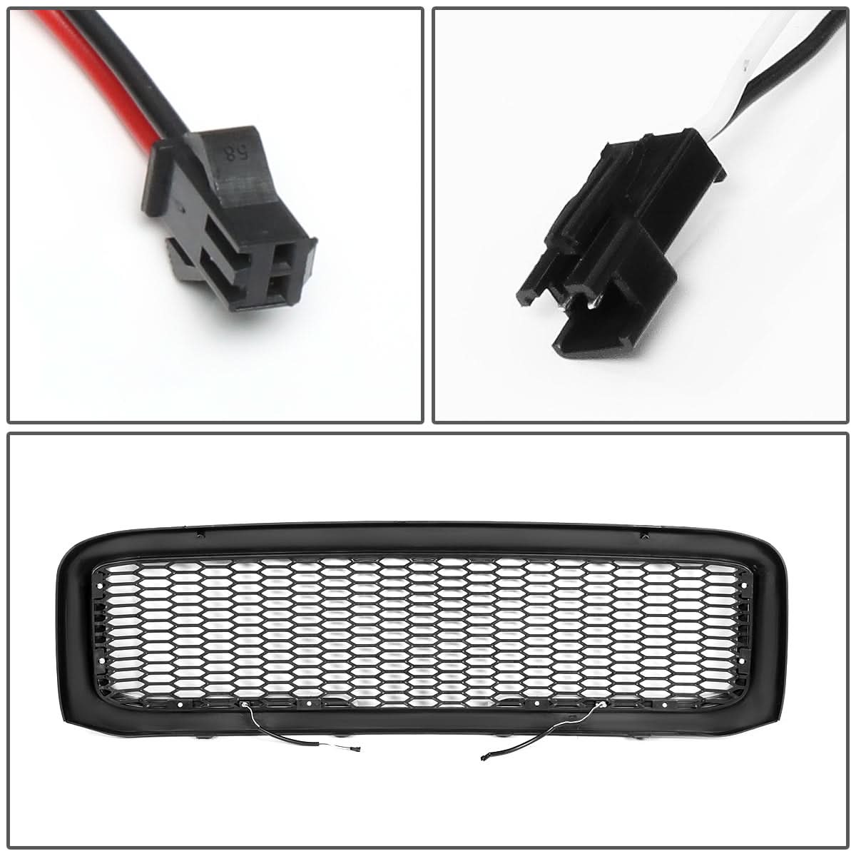 99-04 Ford F-250 F-350 F-450 F-550 Honeycomb Mesh Grille w/ LED DRL