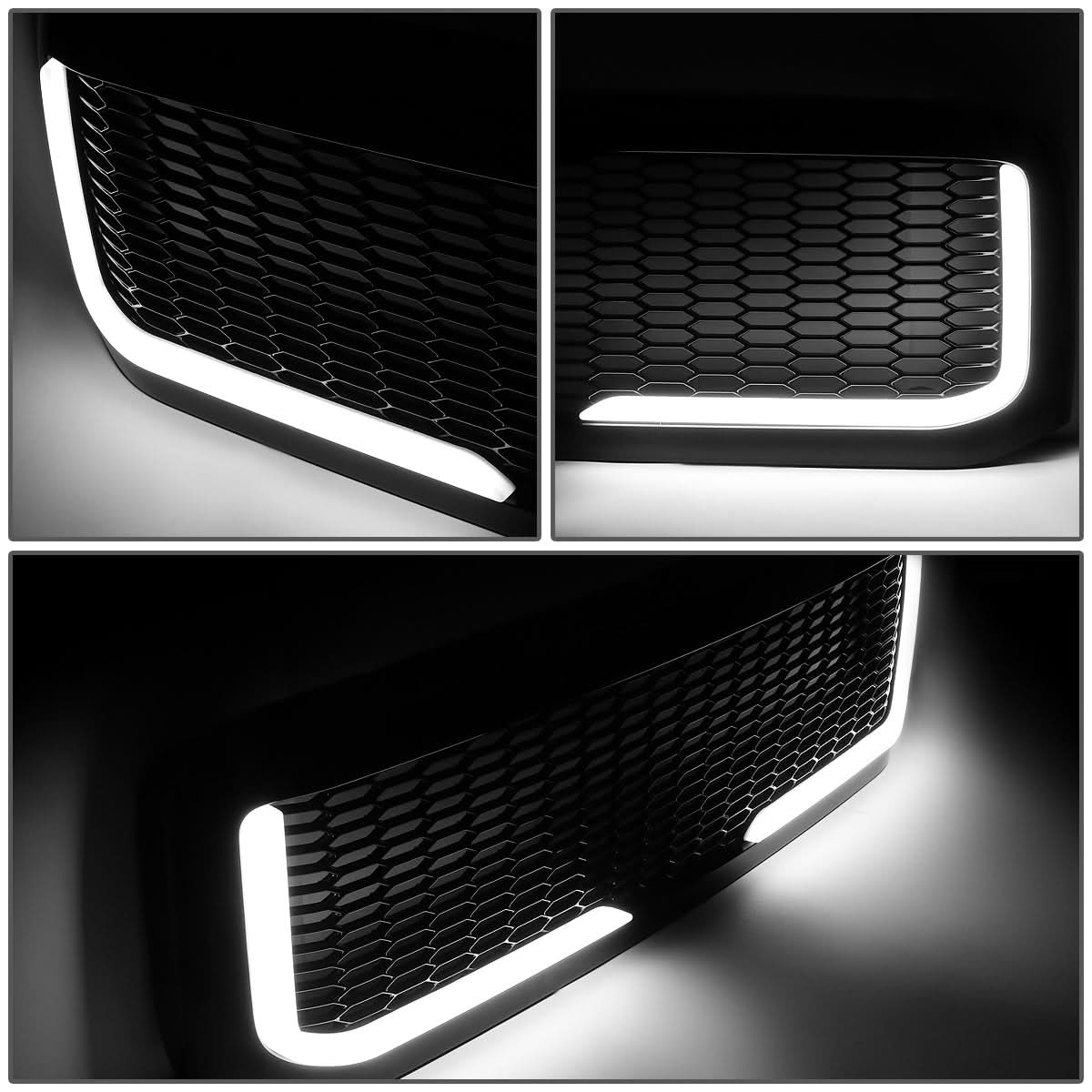 99-04 Ford F-250 F-350 F-450 F-550 Honeycomb Mesh Grille w/ LED DRL
