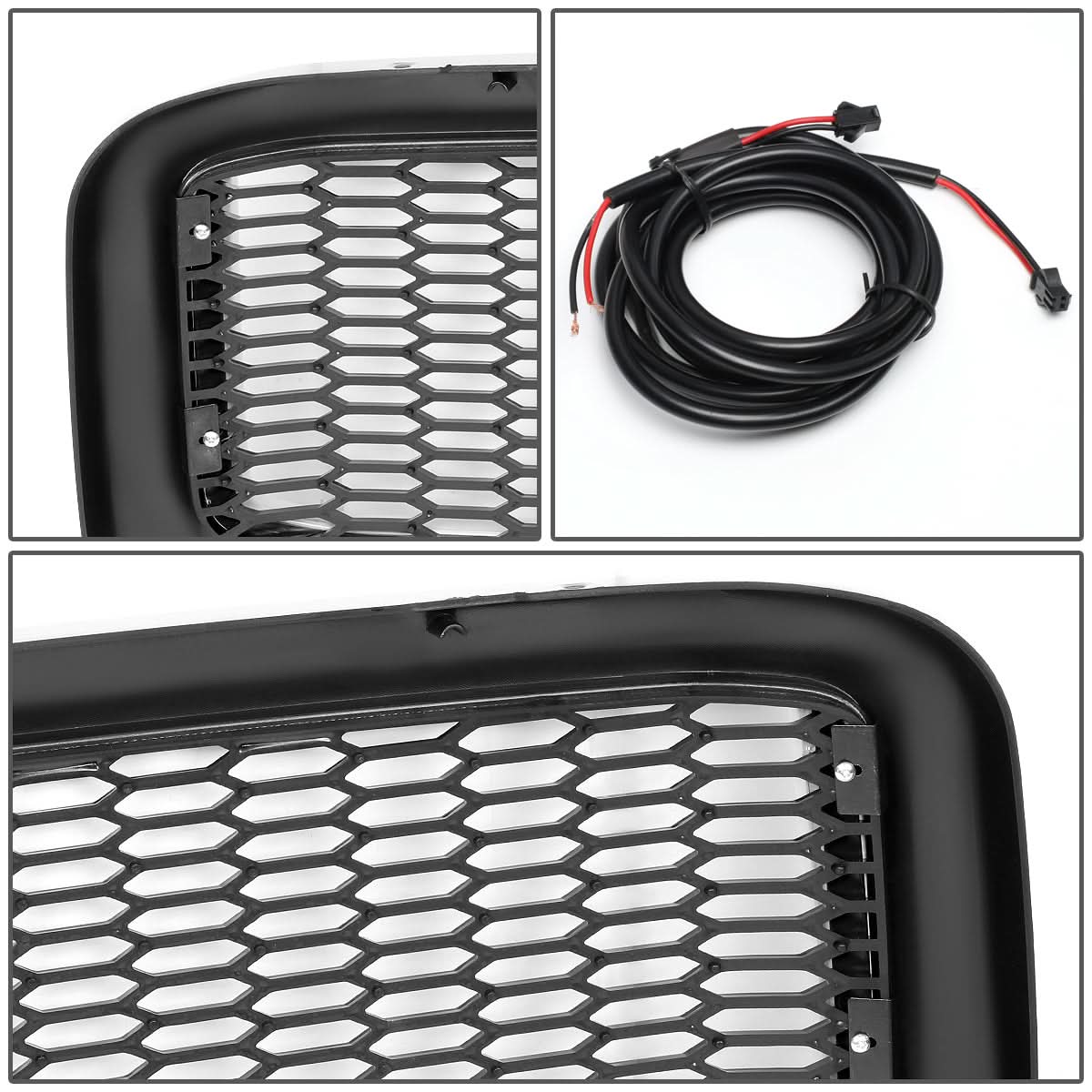 99-04 Ford F-250 F-350 F-450 F-550 Honeycomb Mesh Grille w/ LED DRL