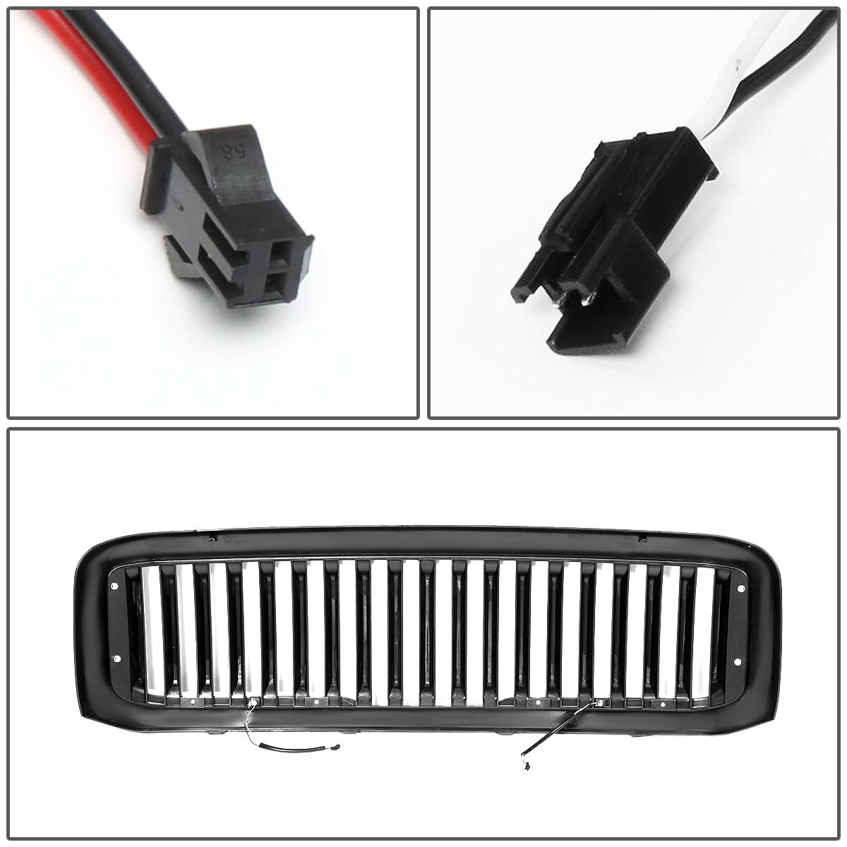 99-04 Ford F-250 F-350 F-450 F-550 Vertical Fence Style LED DRL Grille