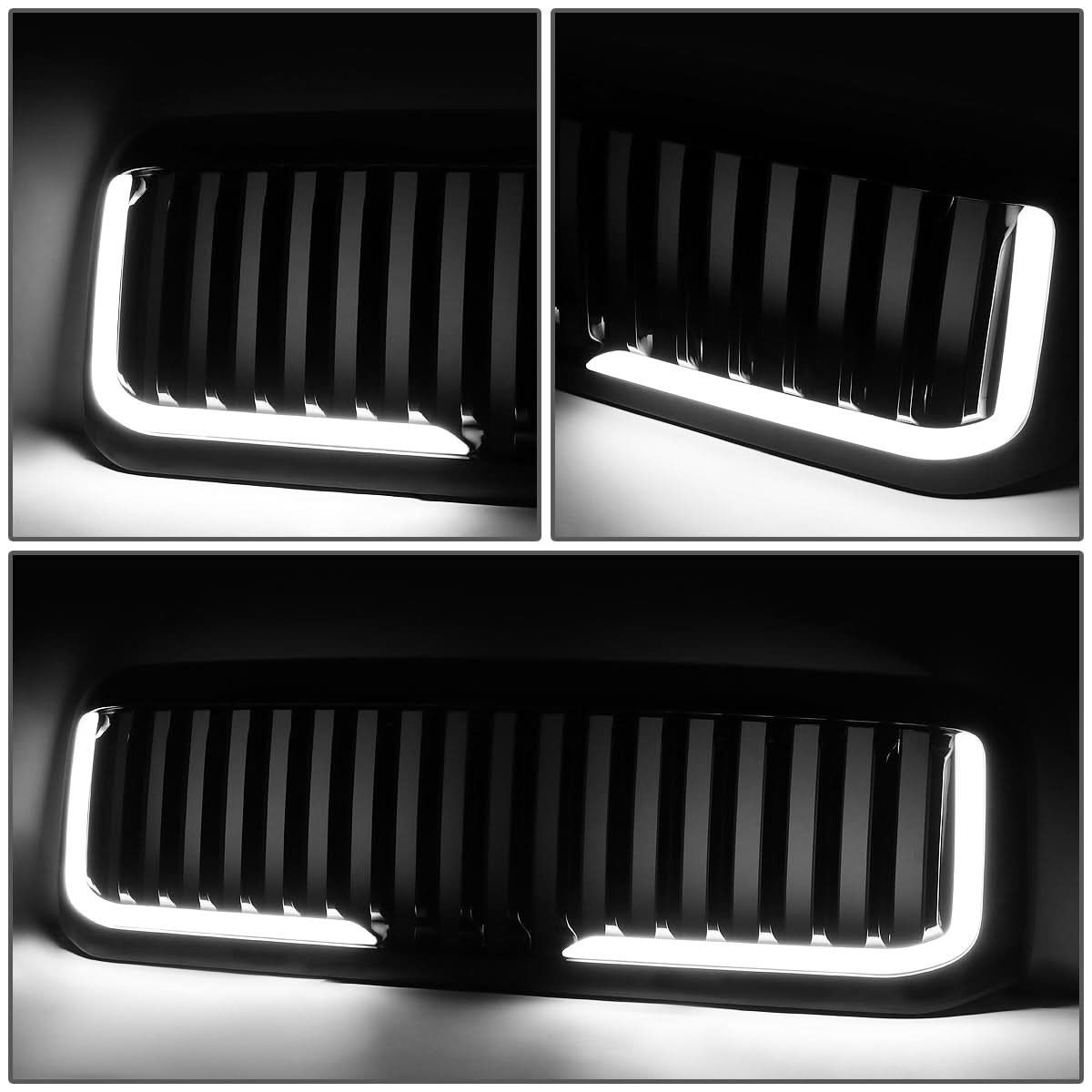 99-04 Ford F-250 F-350 F-450 F-550 Vertical Fence Style LED DRL Grille