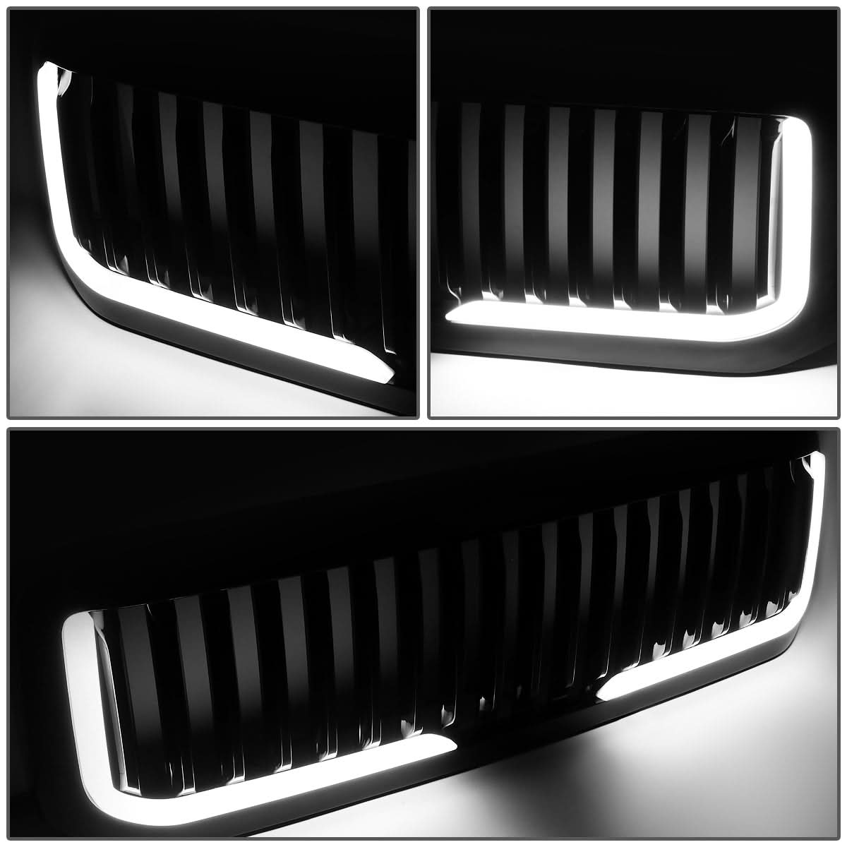 99-04 Ford F-250 F-350 F-450 F-550 Vertical Fence Style LED DRL Grille