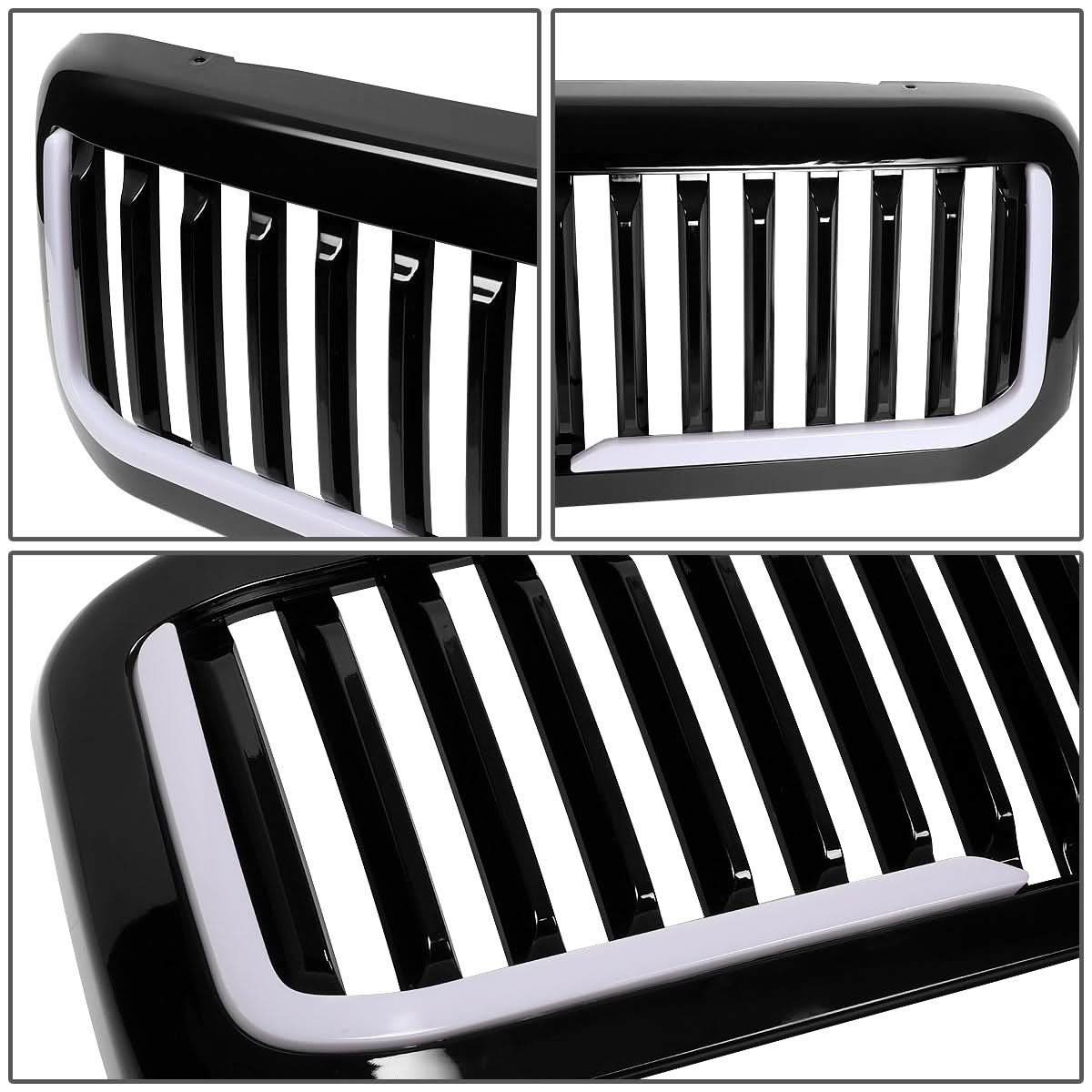 99-04 Ford F-250 F-350 F-450 F-550 Vertical Fence Style LED DRL Grille