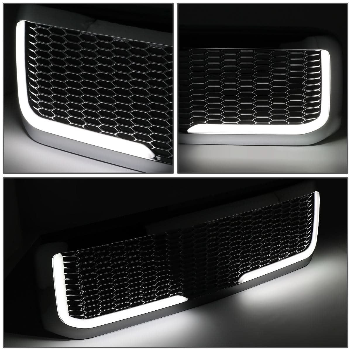 99-04 Ford F-250/F-350/F-450/F-550 Honeycomb Mesh Grille w/ LED DRL