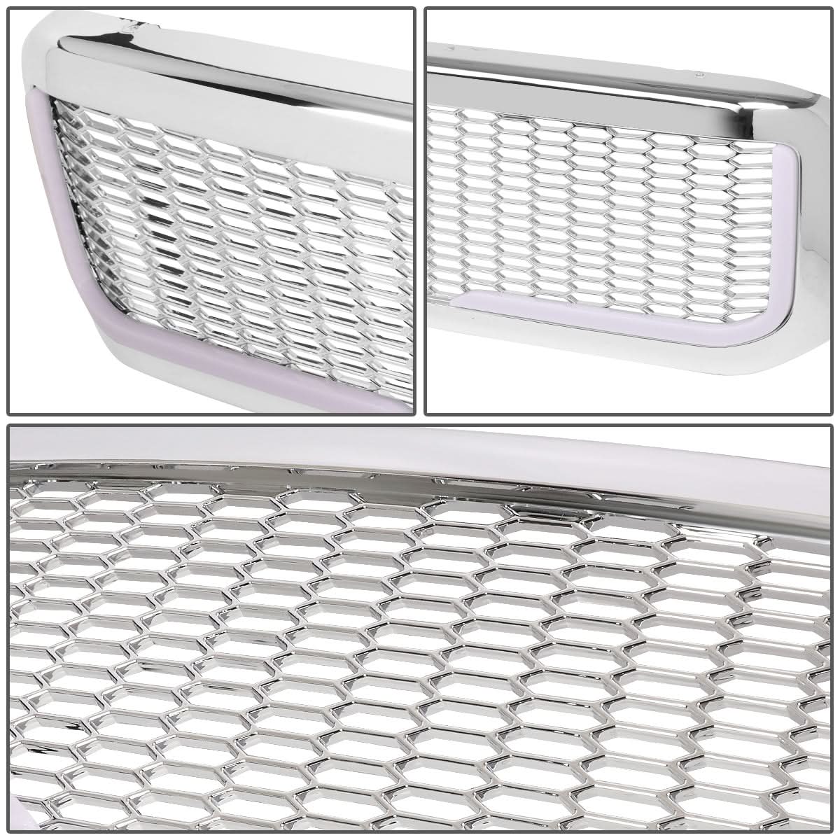 99-04 Ford F-250/F-350/F-450/F-550 Honeycomb Mesh Grille w/ LED DRL
