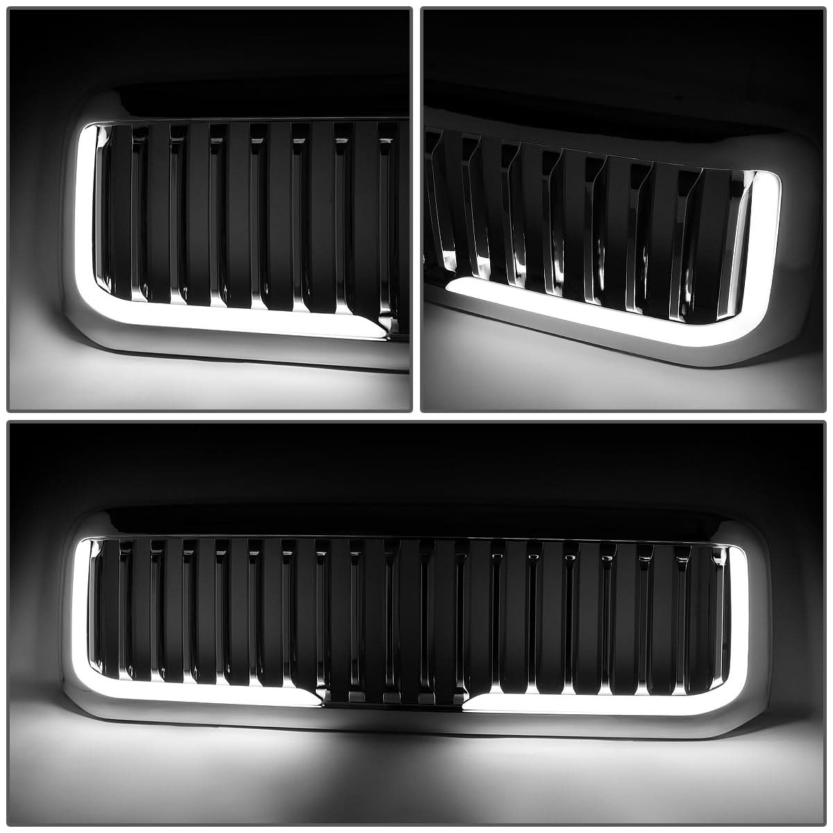 99-04 Ford F-250 F-350 F-450 F-550 Vertical Fence Style LED DRL Grille