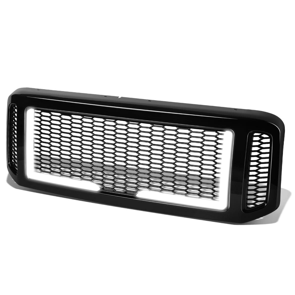 2005-2007 Ford F-250/F-350/F-450/F-550 Honeycomb Mesh Grille w/ LED DRL