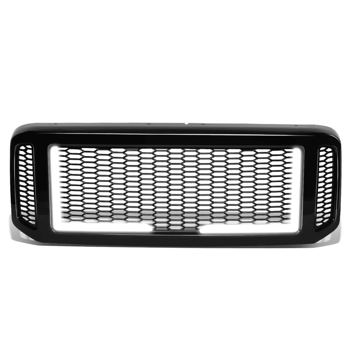 2005-2007 Ford F-250/F-350/F-450/F-550 Honeycomb Mesh Grille w/ LED DRL