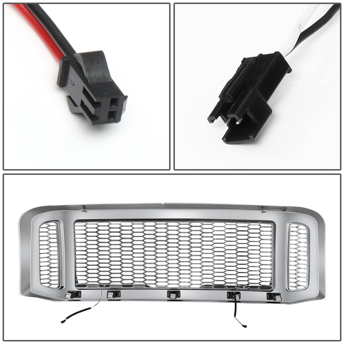2005-2007 Ford F-250/F-350/F-450/F-550 Honeycomb Grille w/ LED DRL