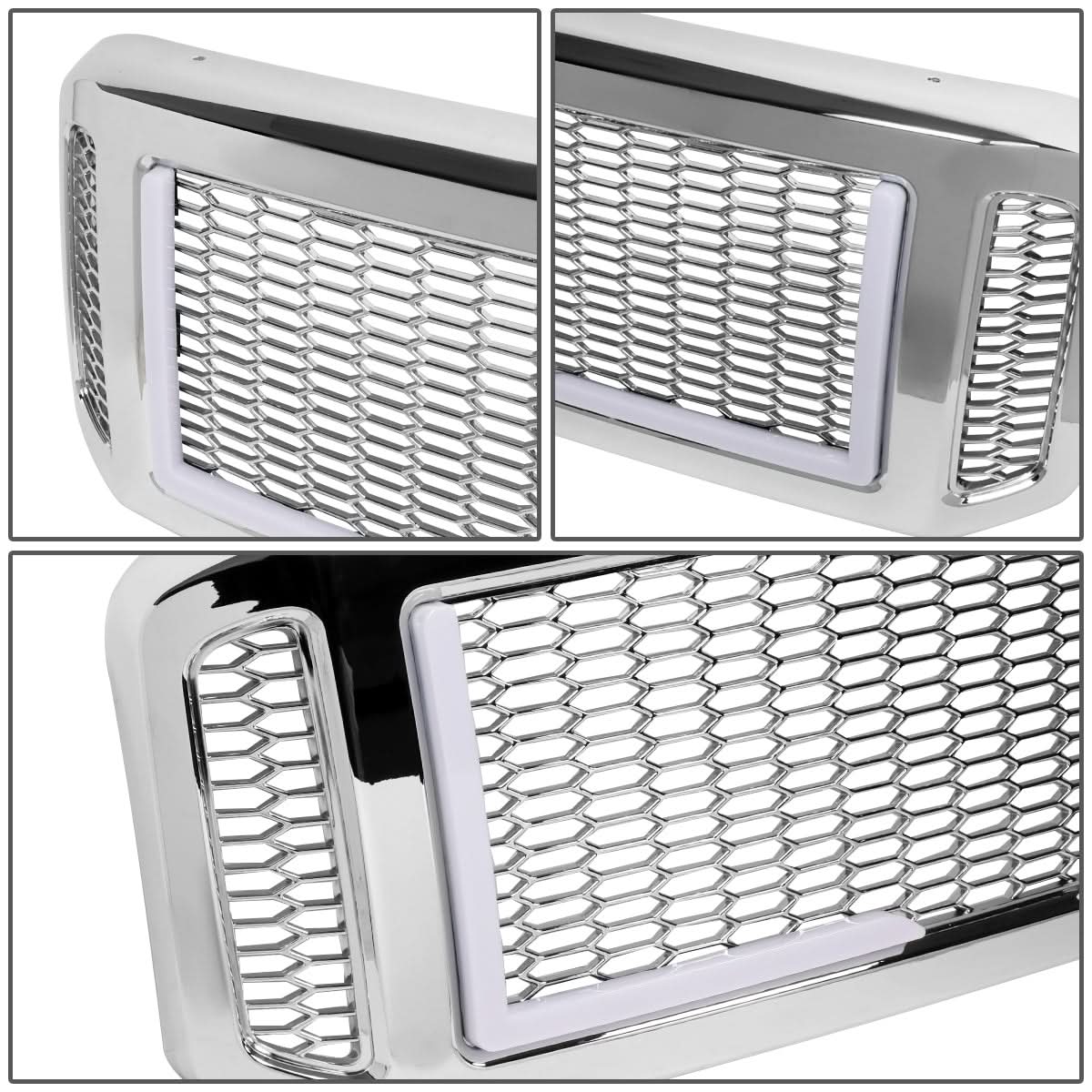 2005-2007 Ford F-250/F-350/F-450/F-550 Honeycomb Grille w/ LED DRL
