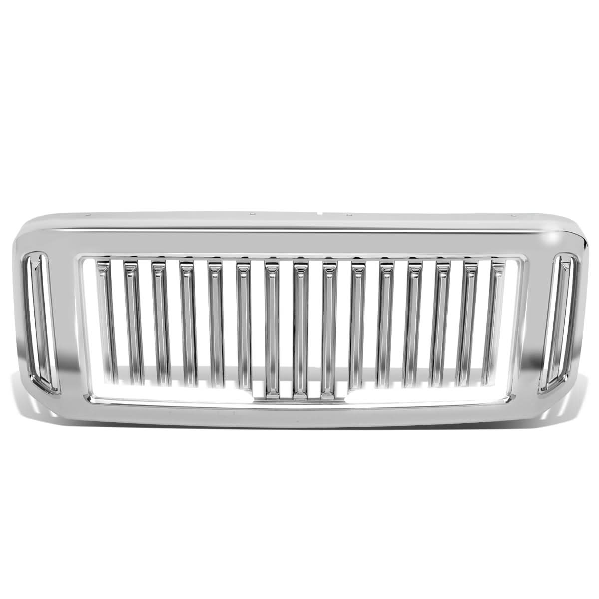 05-07 Ford F-250 F-350 F-450 F-550 Vertical Fence LED DRL Grille Chrome