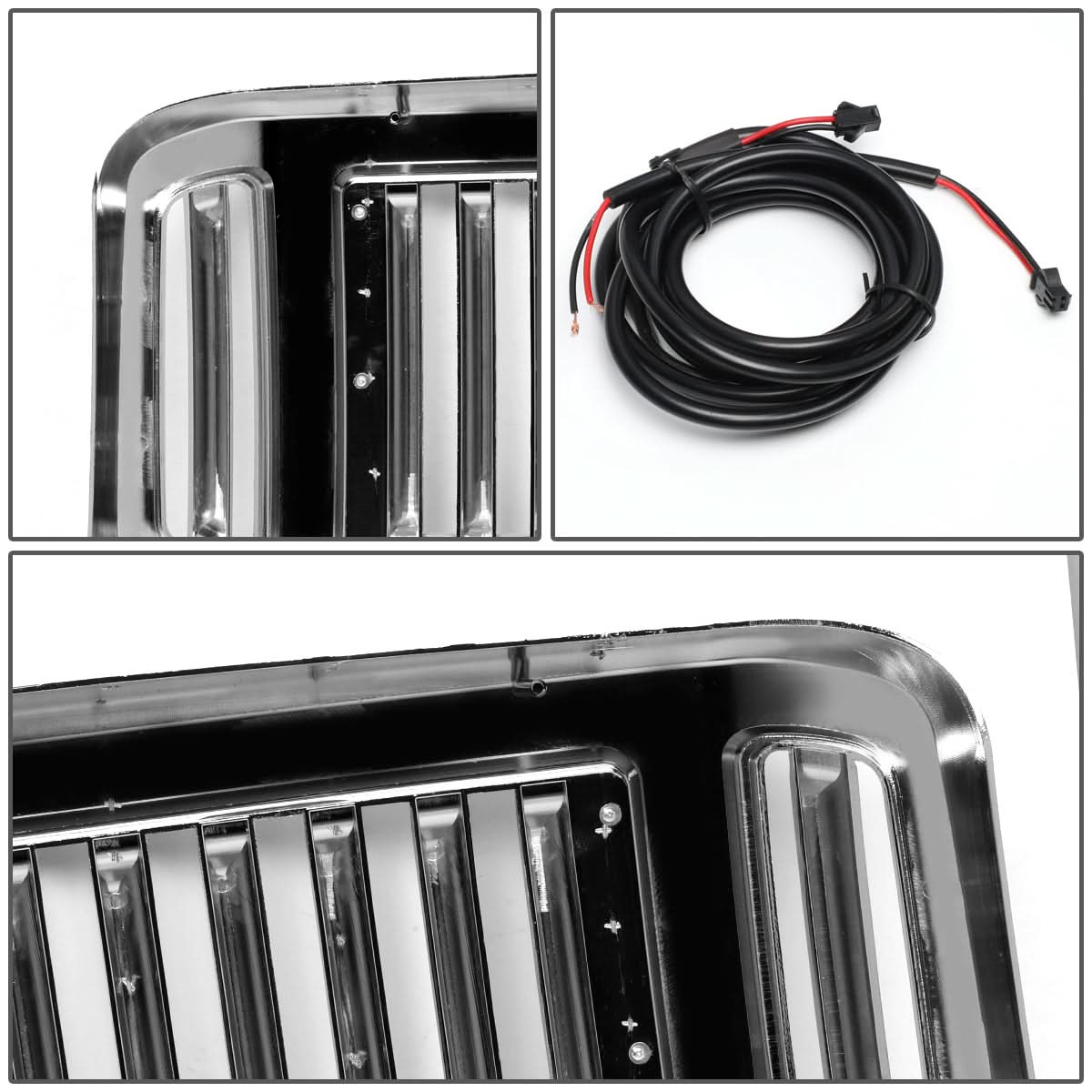 05-07 Ford F-250 F-350 F-450 F-550 Vertical Fence LED DRL Grille Chrome