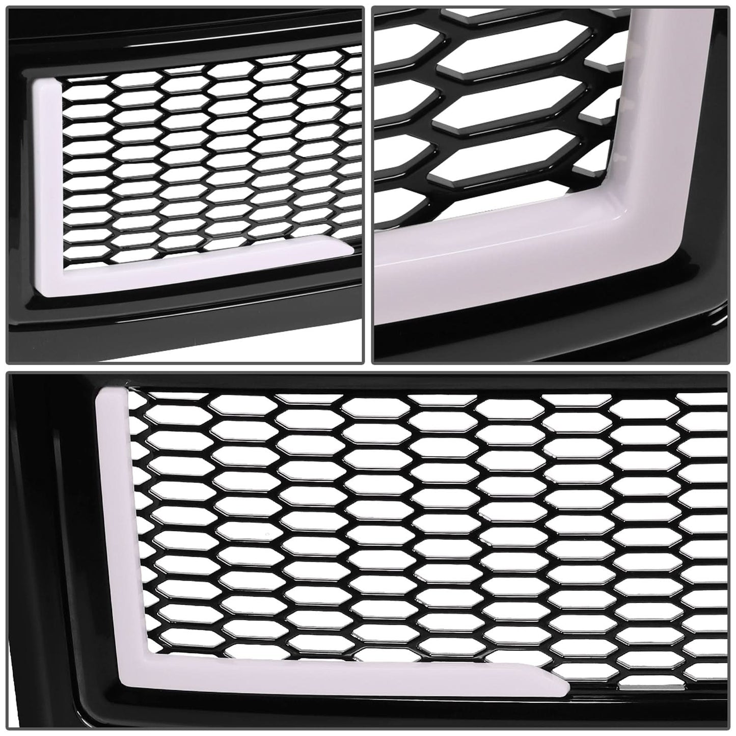 08-10 Ford F-250 F-350 F-450 F-550 Honeycomb Mesh Grille w/ LED DRL